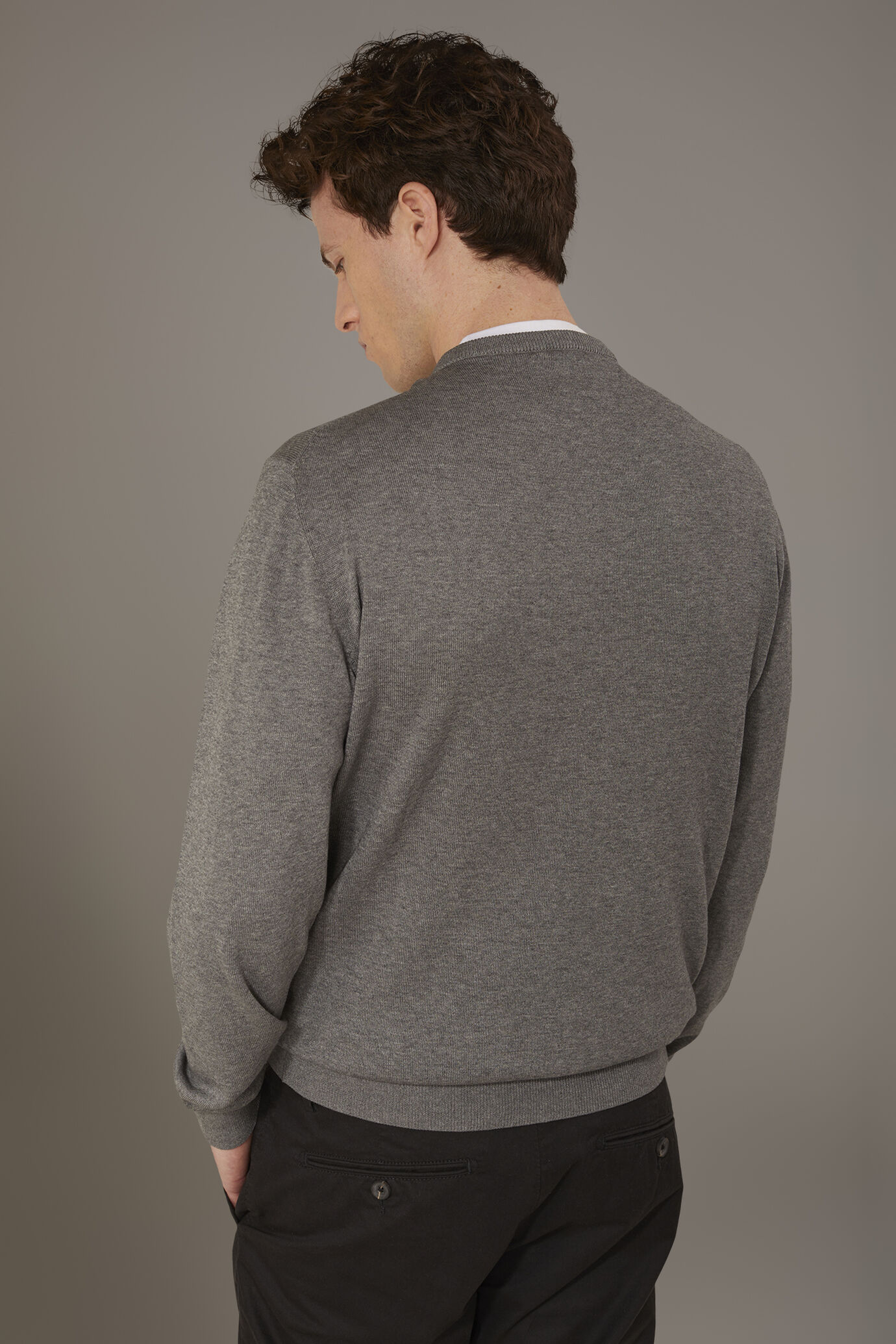 Round neck sweater 100% cotton image number 3