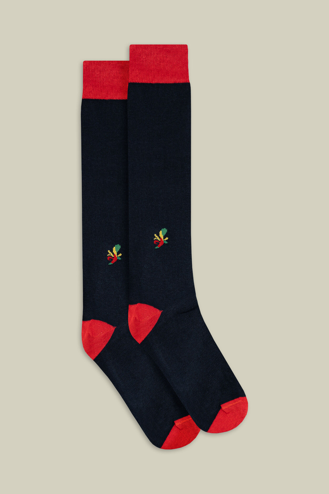 Chaussettes de Noël pour homme en maille lisse et motif as de trèfle