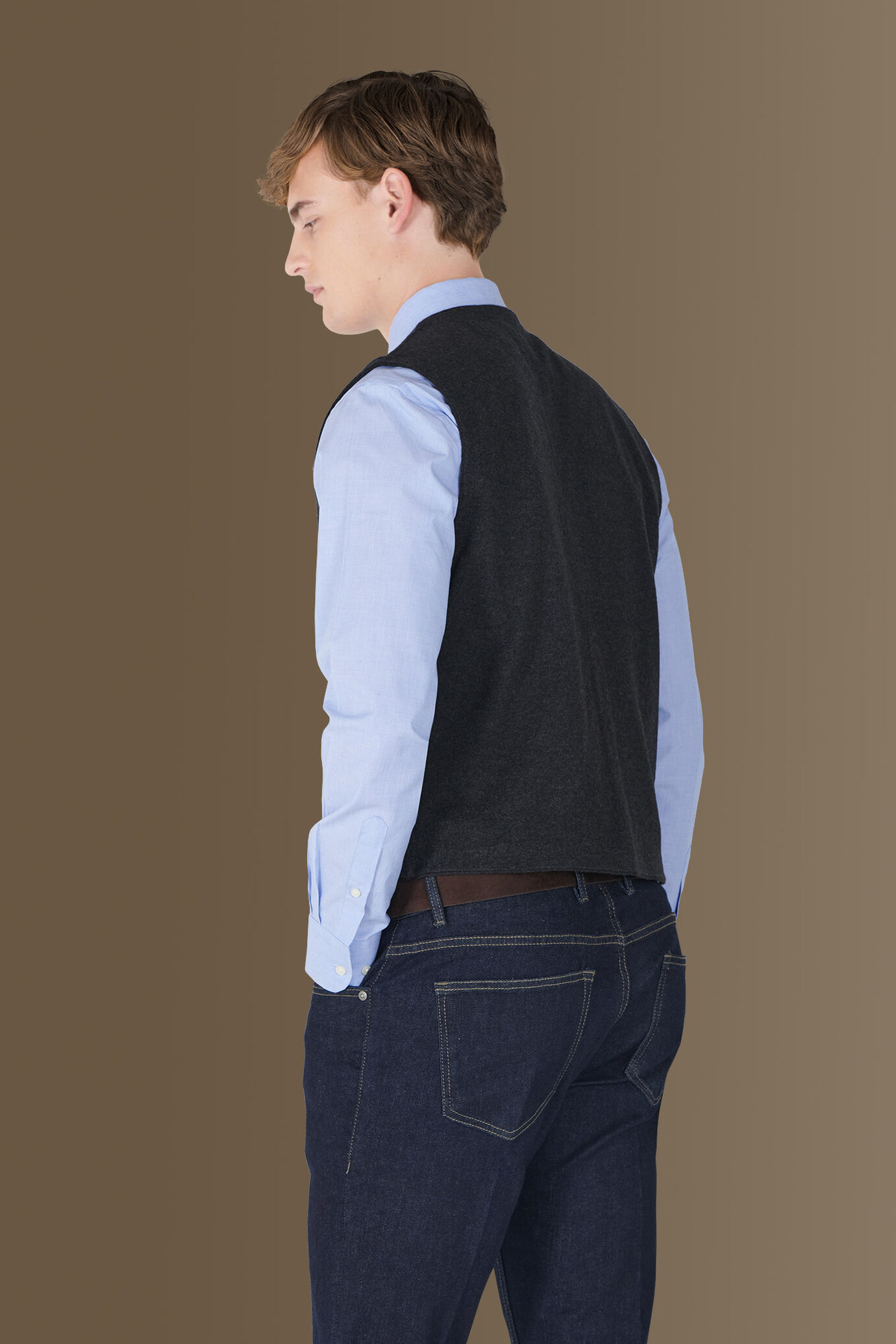 Gilet monopetto in maglia misto lana e cotone image number 2