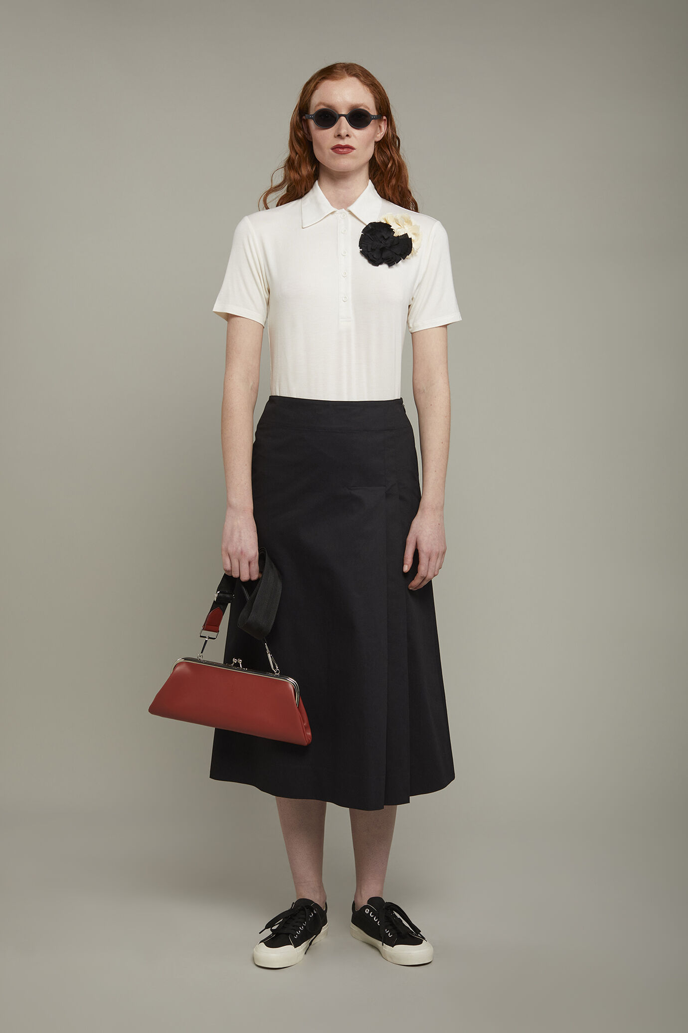 Women’s midi skirt 100% cotton regular fit image number 0