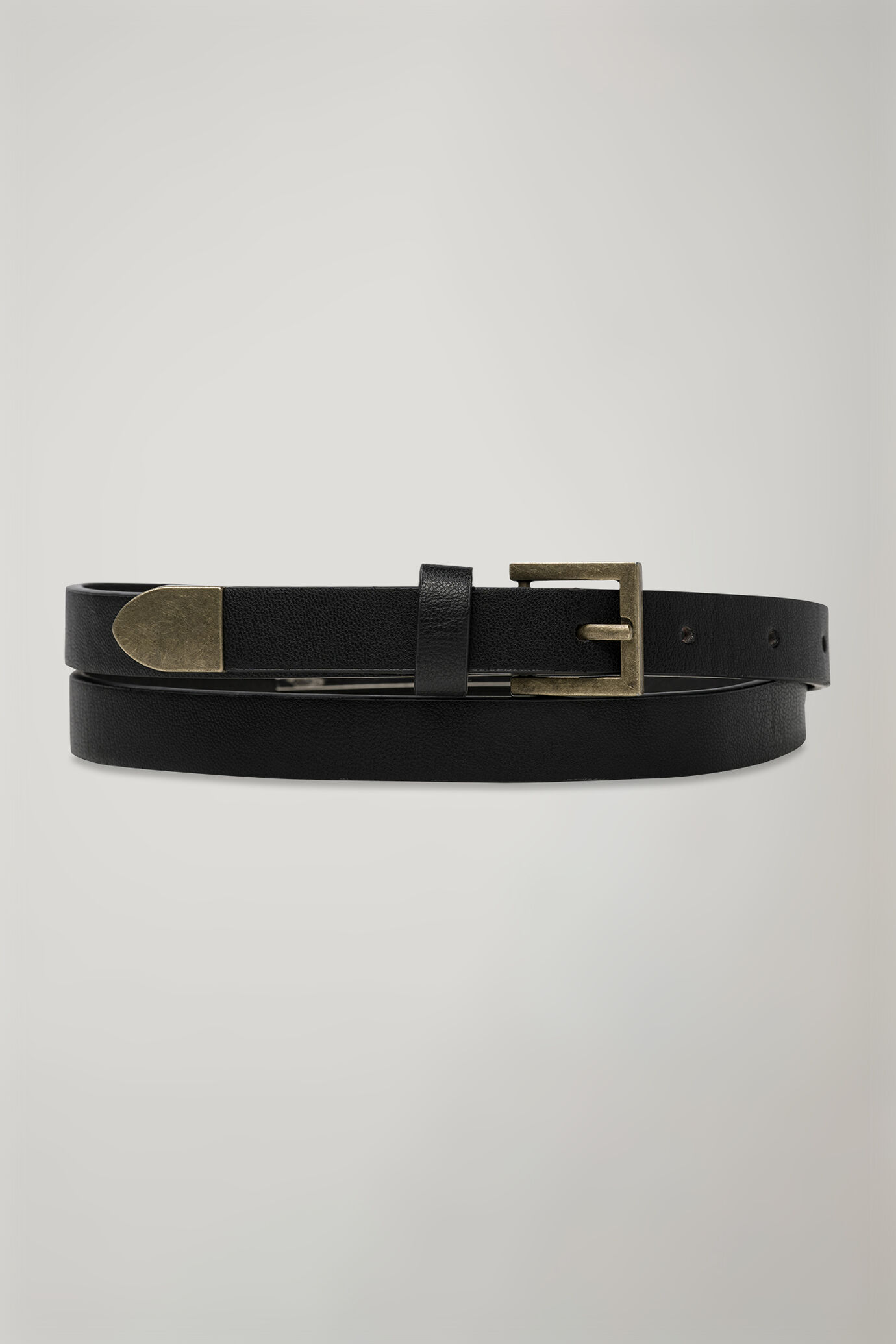 Women's belt coated with leather