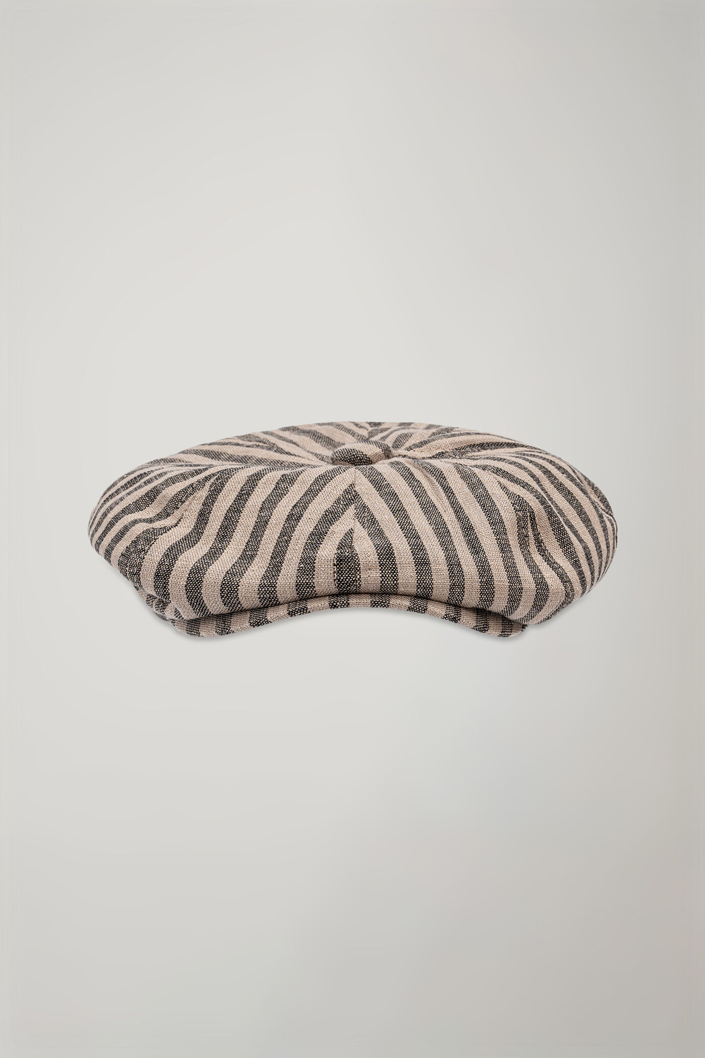 Béret cuppola pour femme en lin mélangé à rayures image number 1