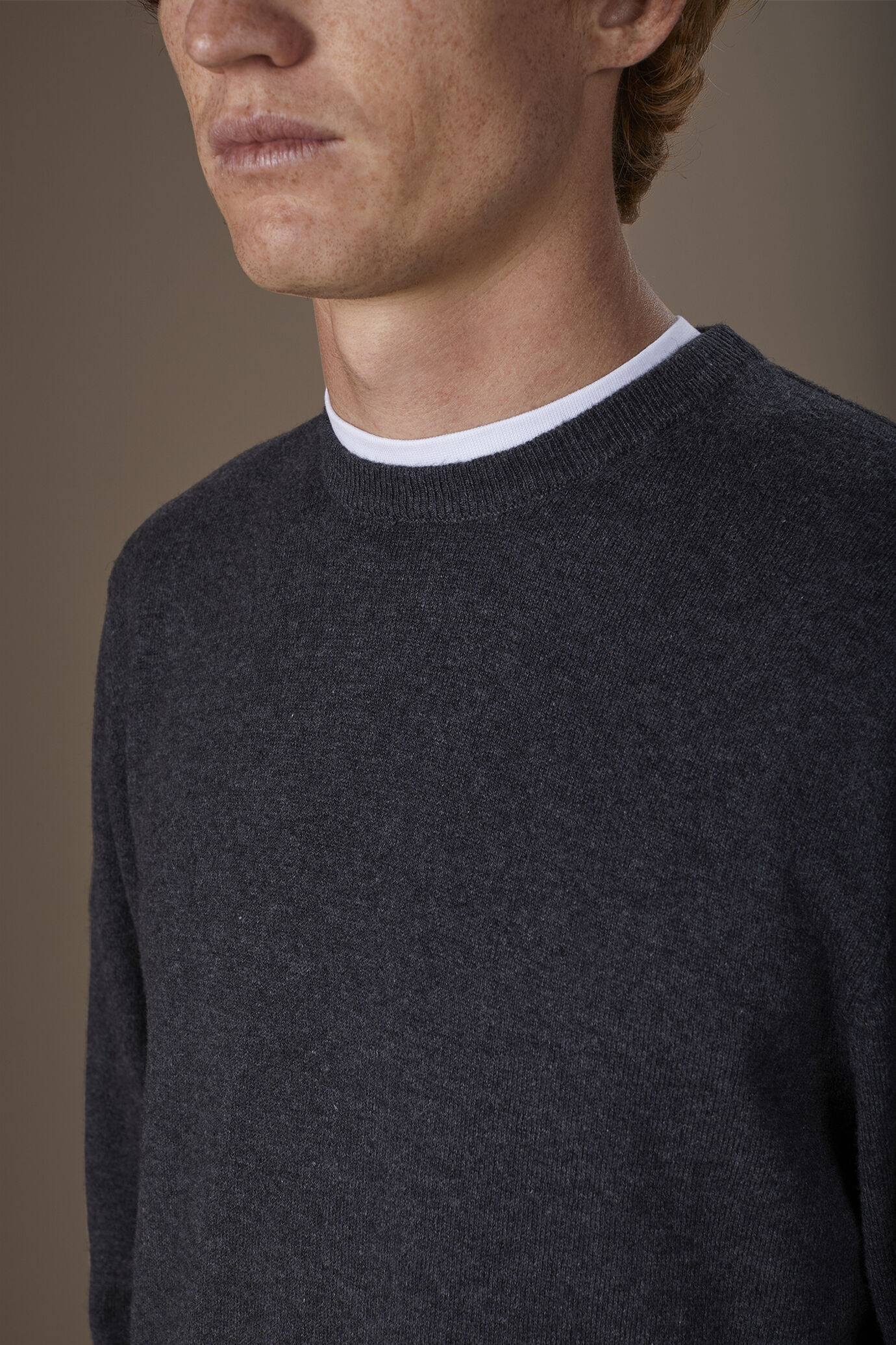 Maglia uomo girocollo lana e cotone regular fit image number 2