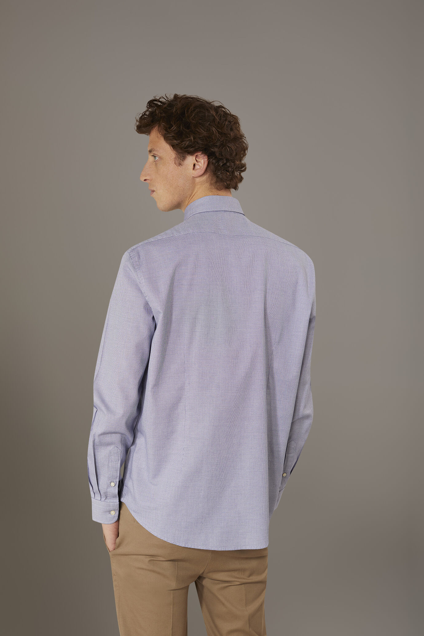 Chemise classique lavé col français fit classique fil teint armure image number 2
