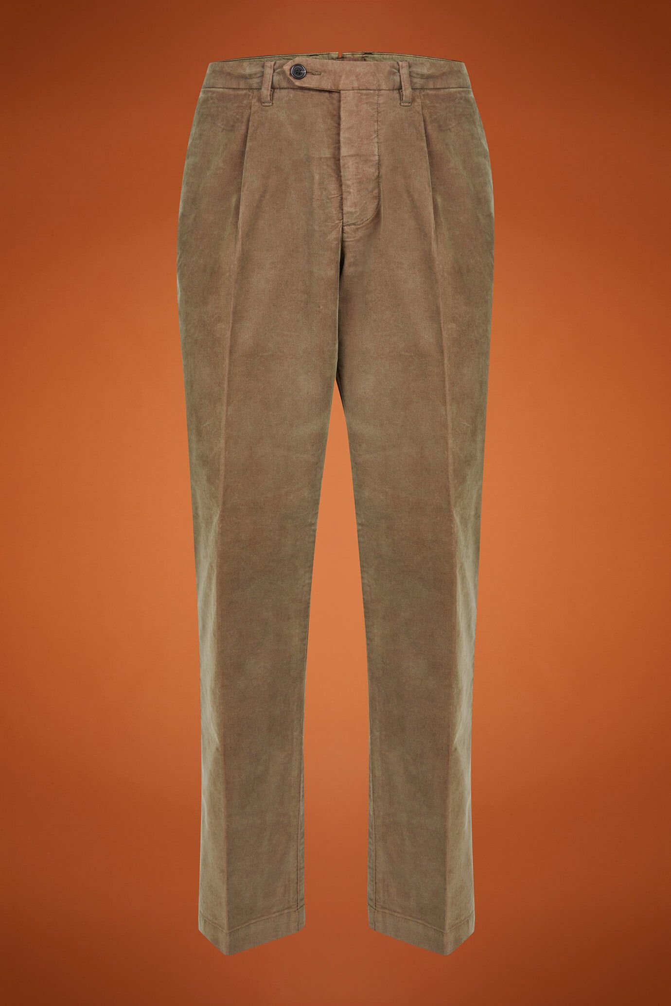 Pantalon classique pour homme, avec plis en velours teint en pièce bicolore milleraies, coupe classique