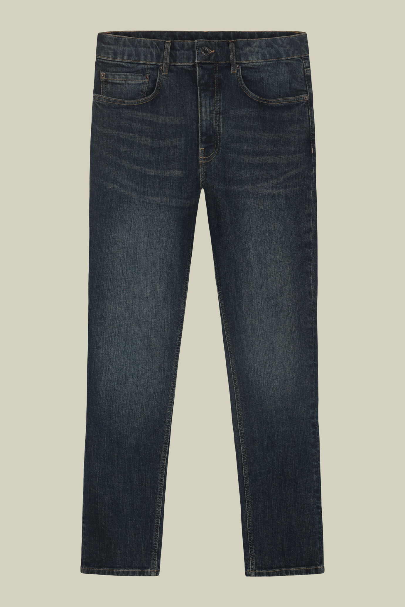 Men's 5-pocket jeans in medium denim