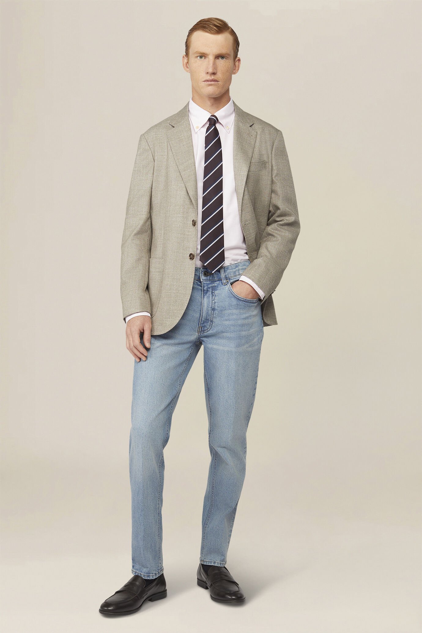 Jean 5 poches pour homme en denim clair