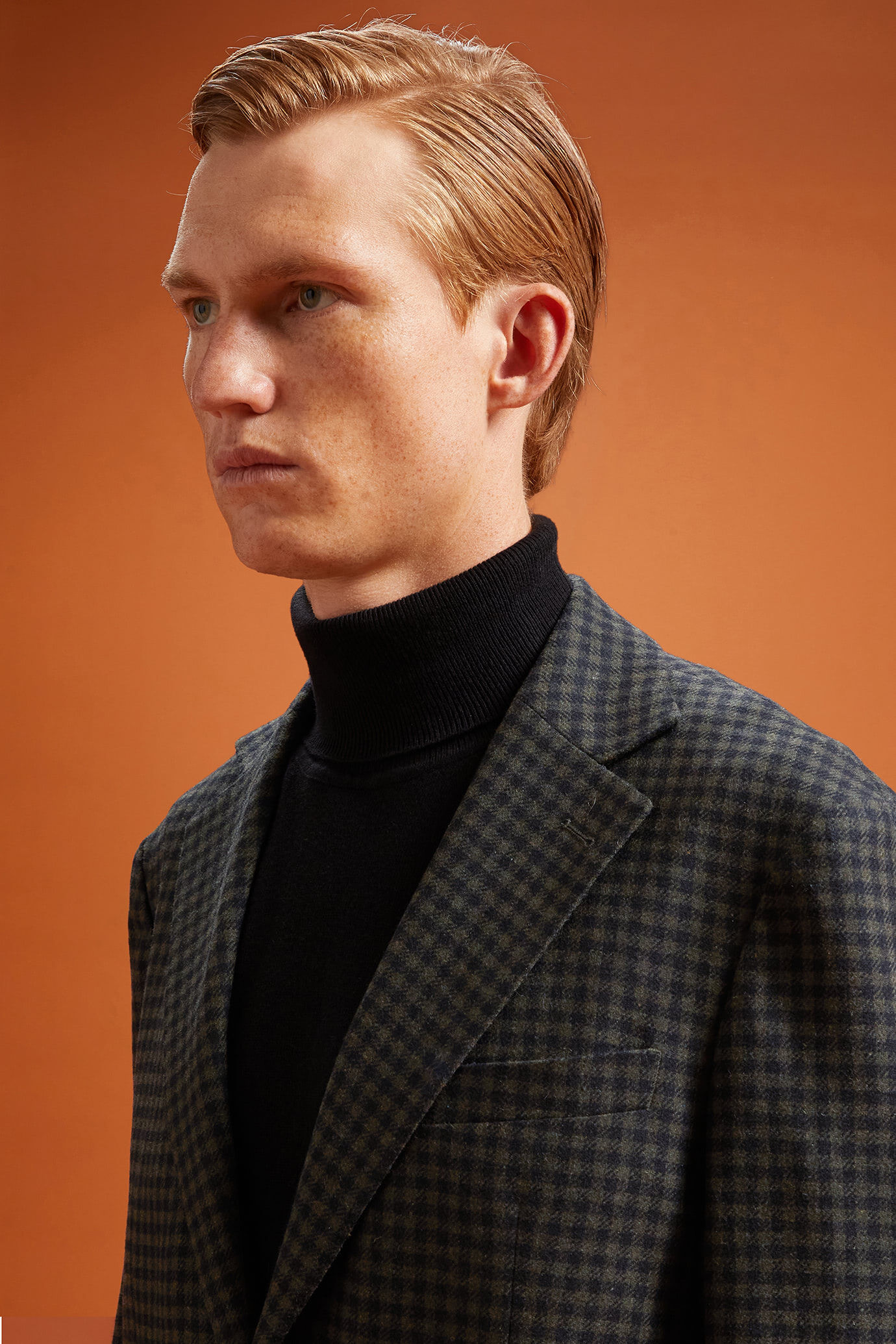 Classic single-breasted jacket with a small checked pattern in a regular fit image number 3