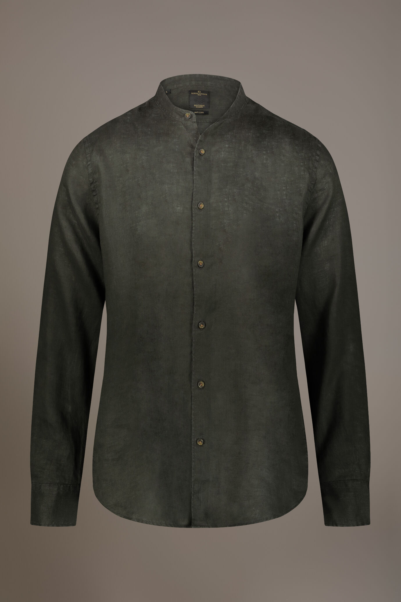 Camicia casual collo coreana comfort fit 100% lino image number 3