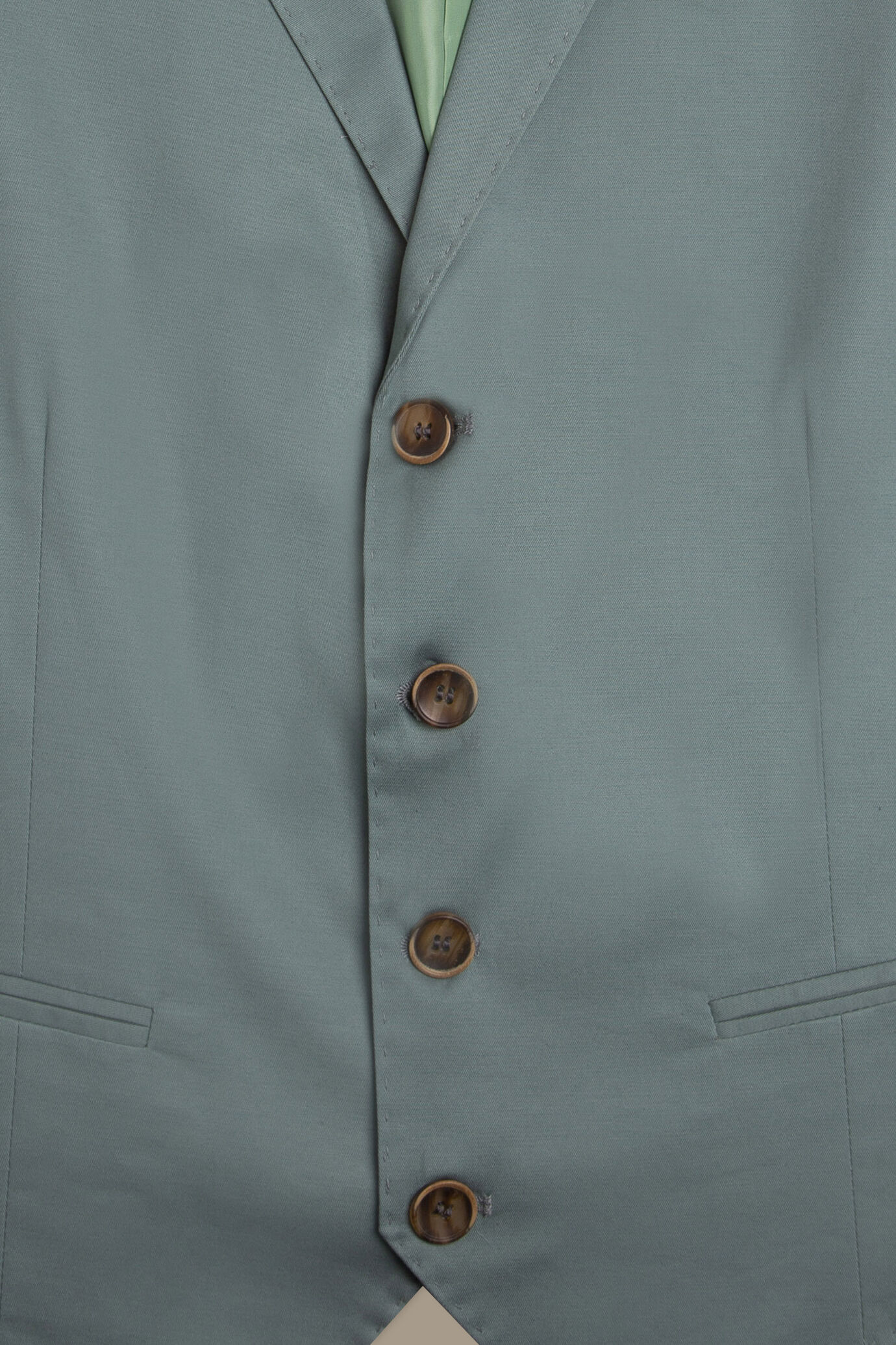 Gilet monopetto con rever in cotone stretch made in italy image number 1