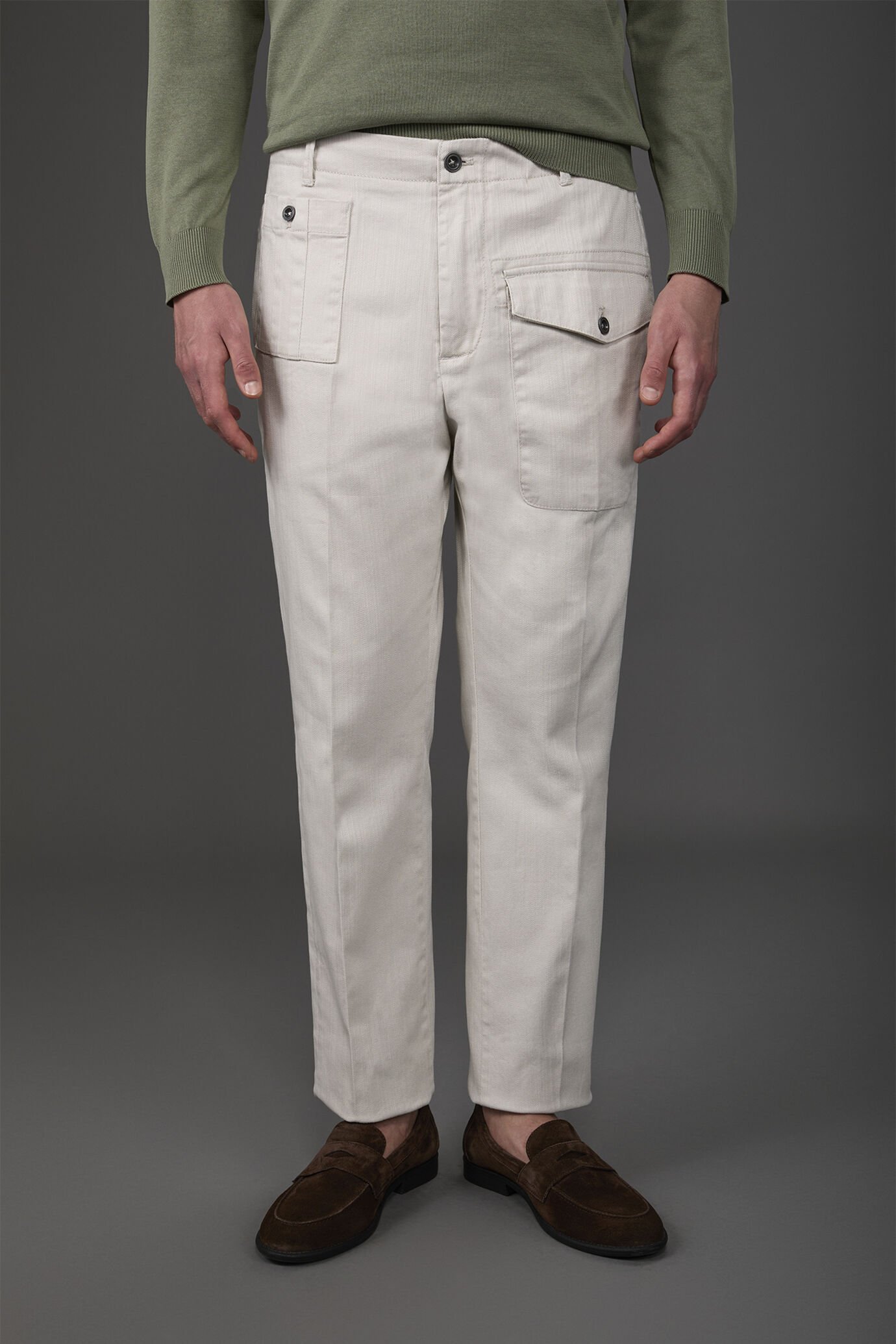 Men's regular fit work trousers in diagonal fabric