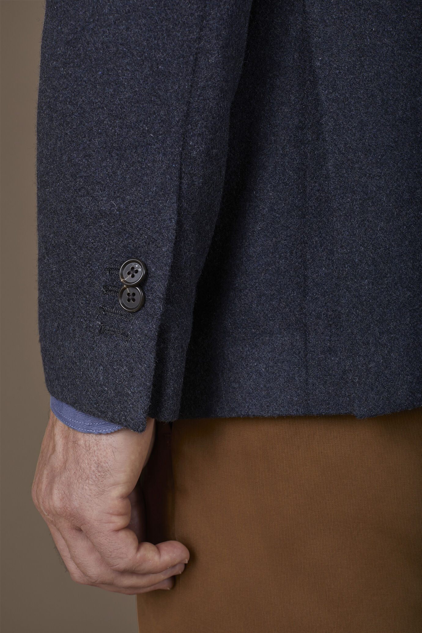 Giacca uomo monopetto misto lana e disegno Herringbone regular fit image number 3