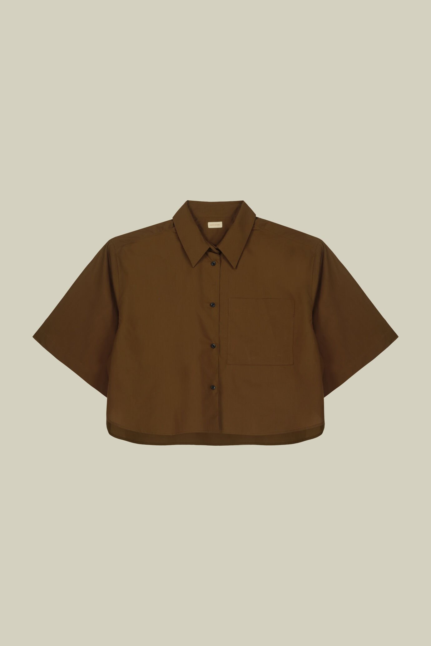 Camicia donna boxy con manica corta e fondo arrotondato image number 5