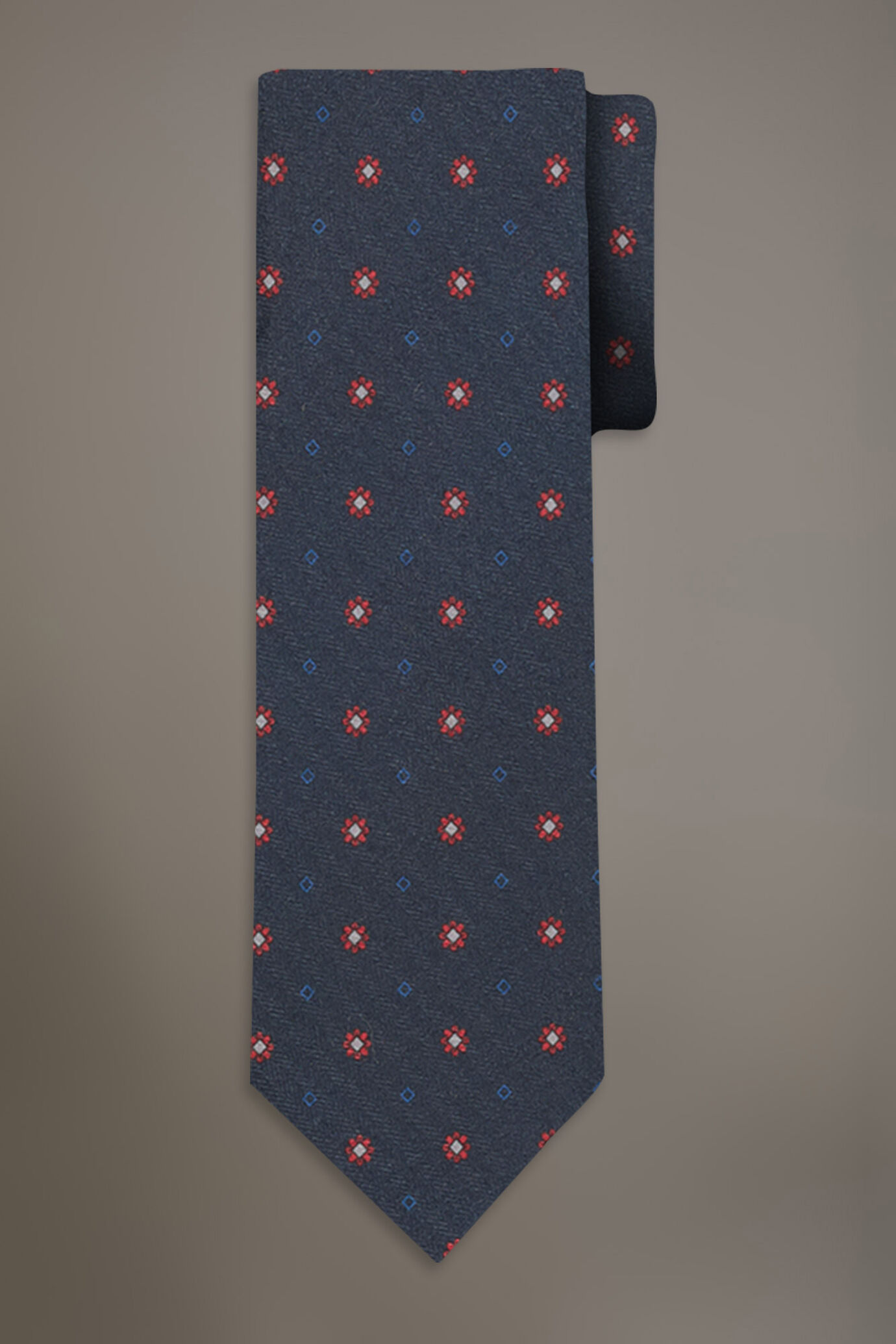 Printed fancy wool touch tie