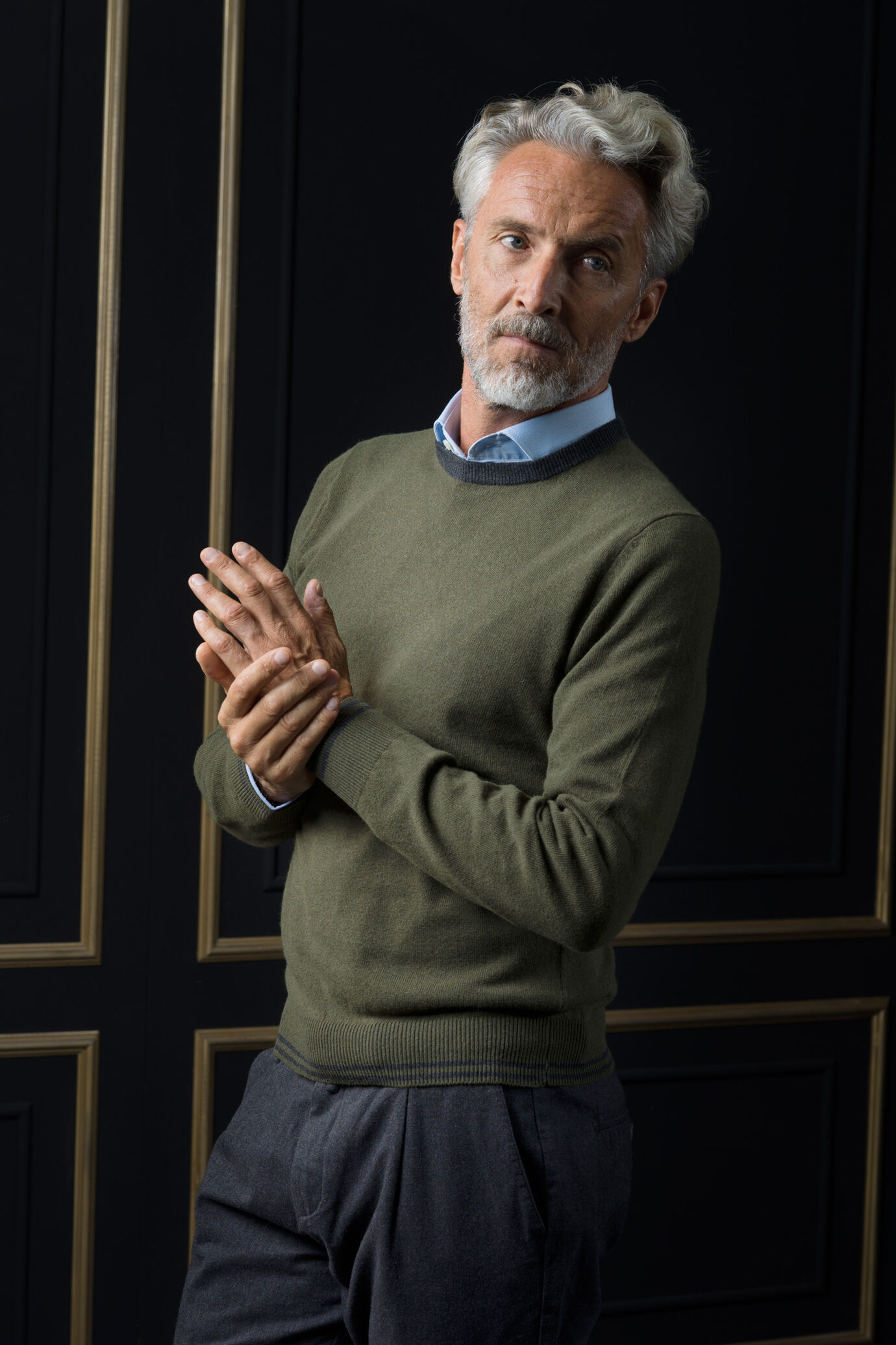 Maglia girocollo misto cashmere image number 0