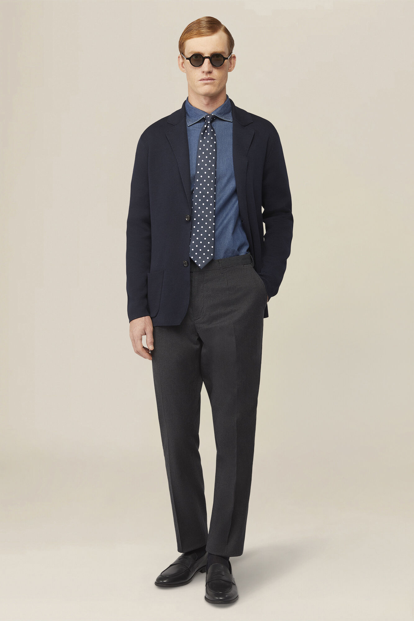 Men's single-breasted cardigan in 100% cotton Milano knit