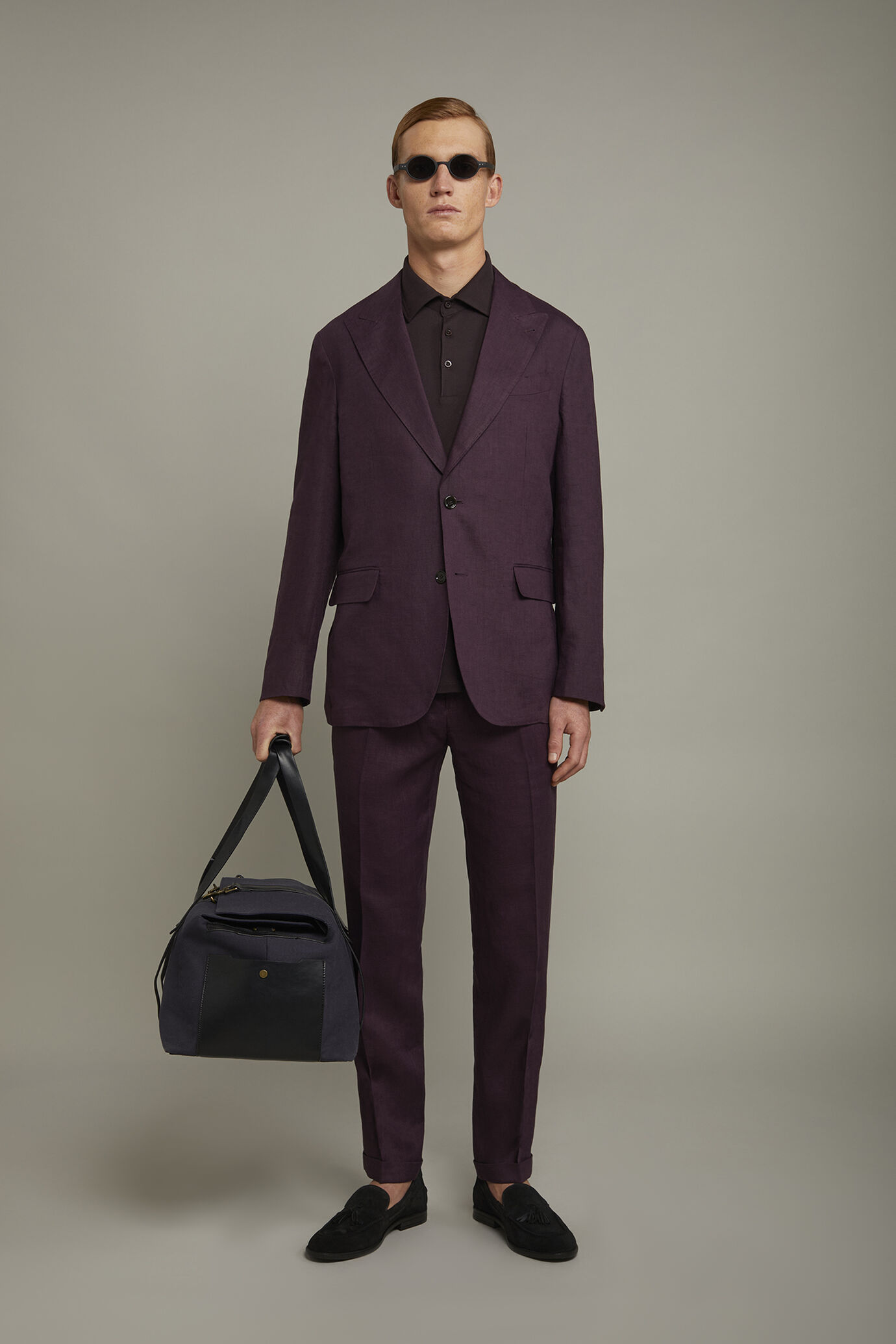 Abito uomo monopetto 100% lino regular fit image number 0