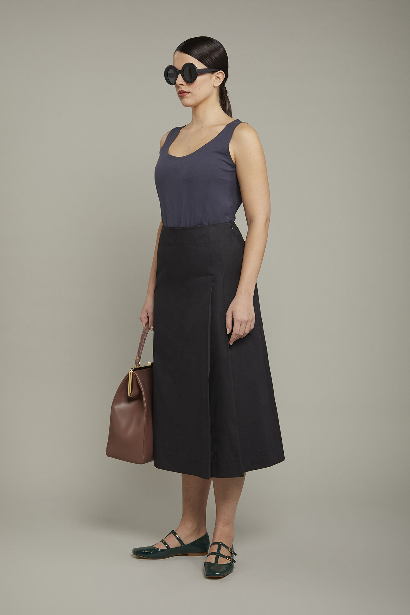 Women’s midi skirt 100% cotton regular fit image number 1