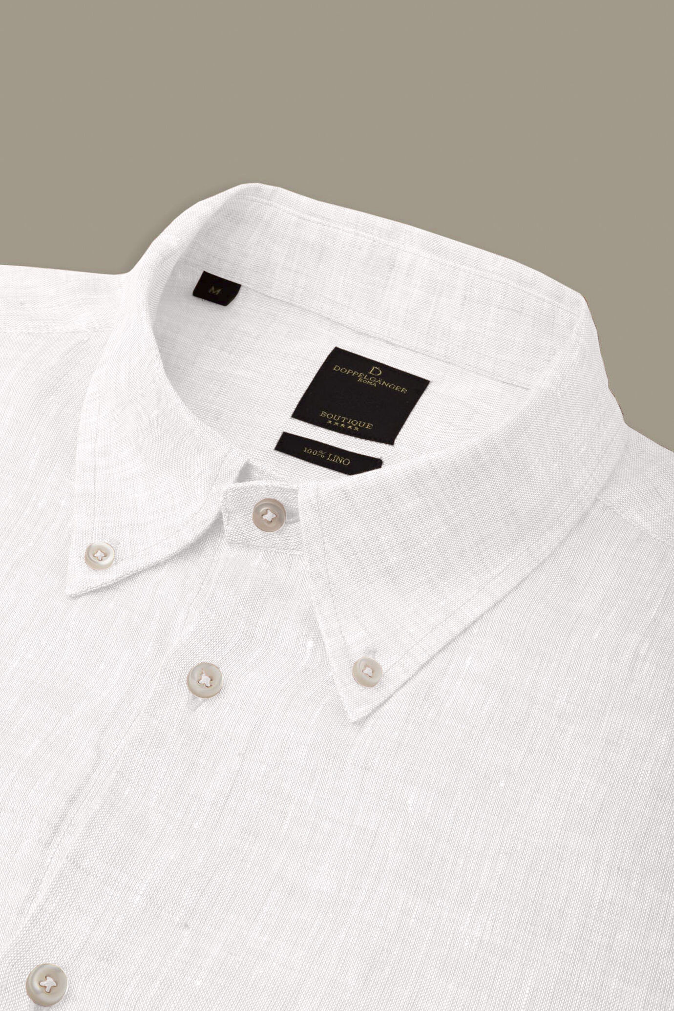 Camicia casual collo button down 100% lino uomo image number 3