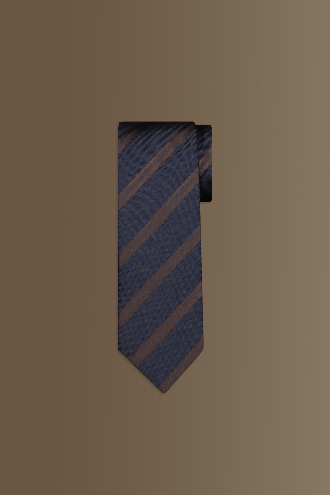 Cravatta uomo dark blue e moro regimental in misto bamboo image number 0