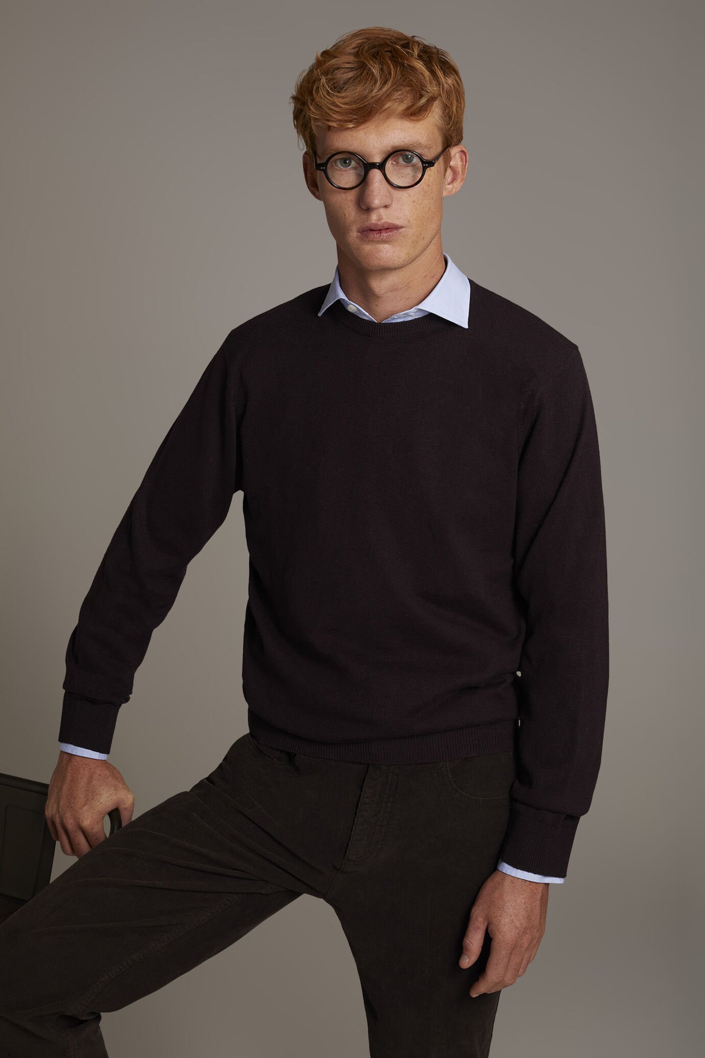 Wool blend round neck sweater image number 0