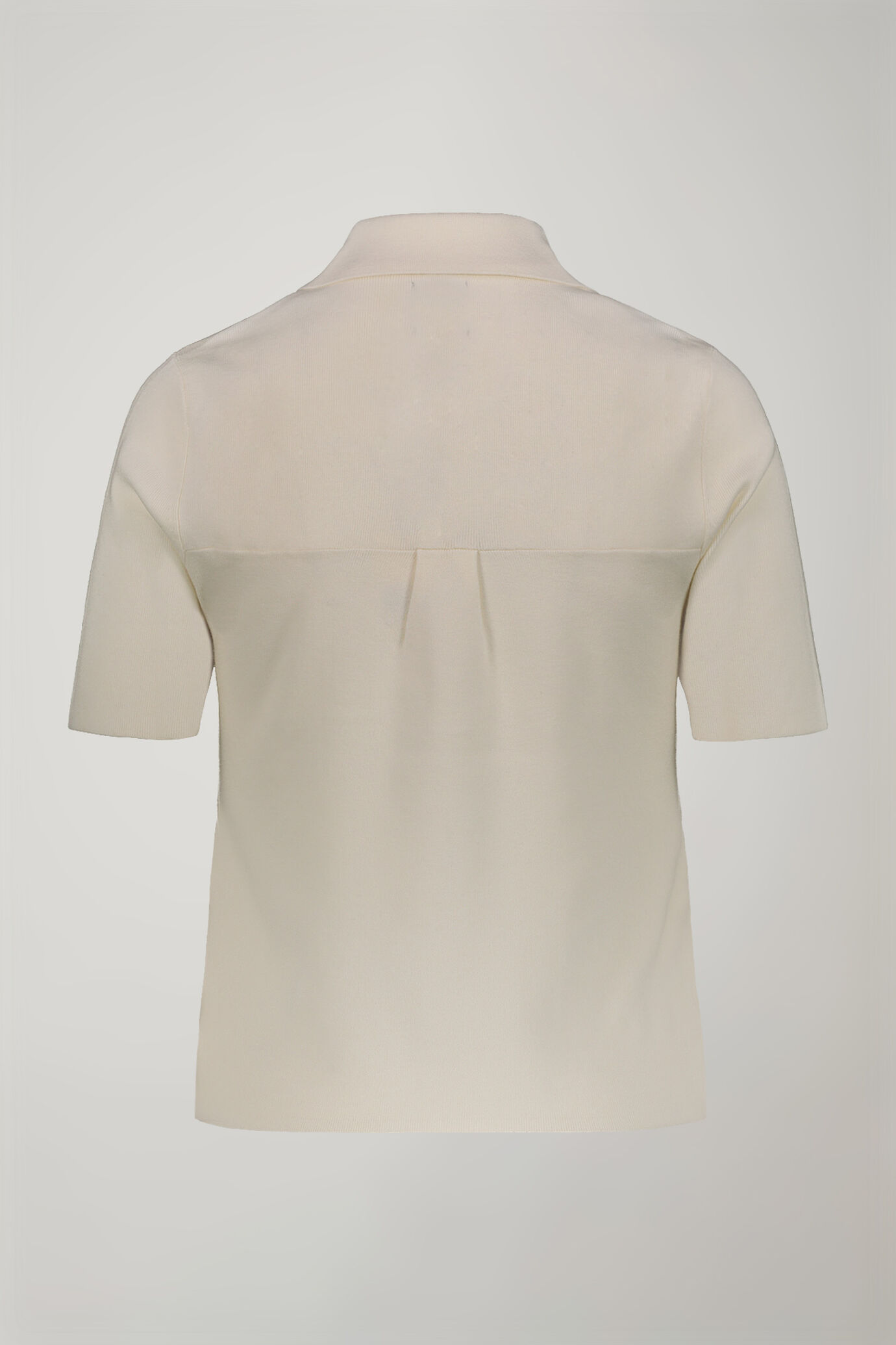 Einfarbiges Damen-Poloshirt mit kurzen Ärmeln aus Strick image number 5