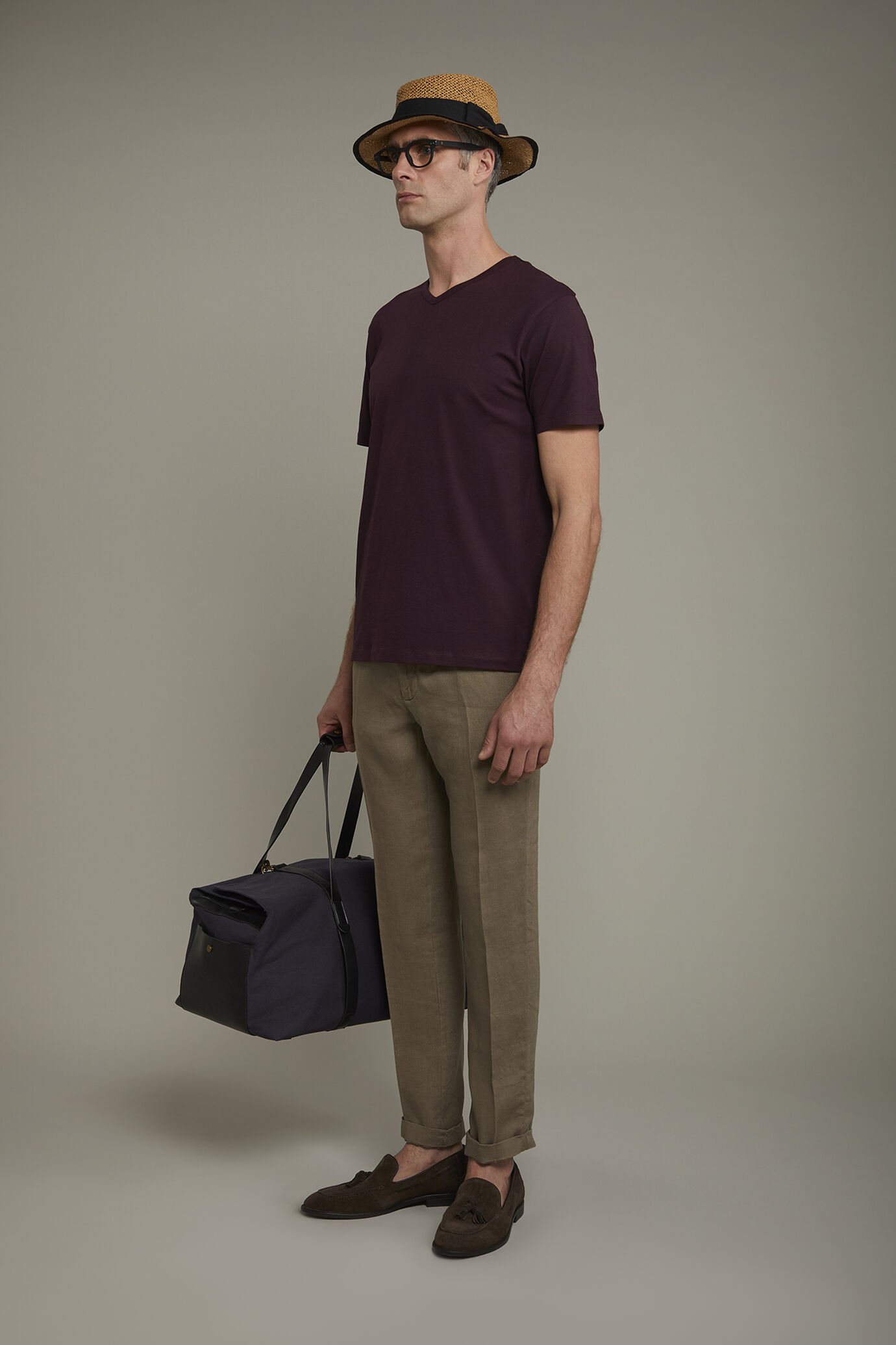 Pantalon chino 100% lin regular fit image number 1