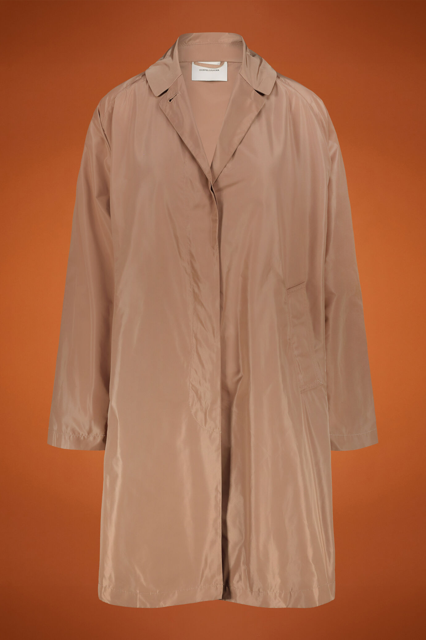 Spolverino donna sfoderato in taffetà oversize image number 0
