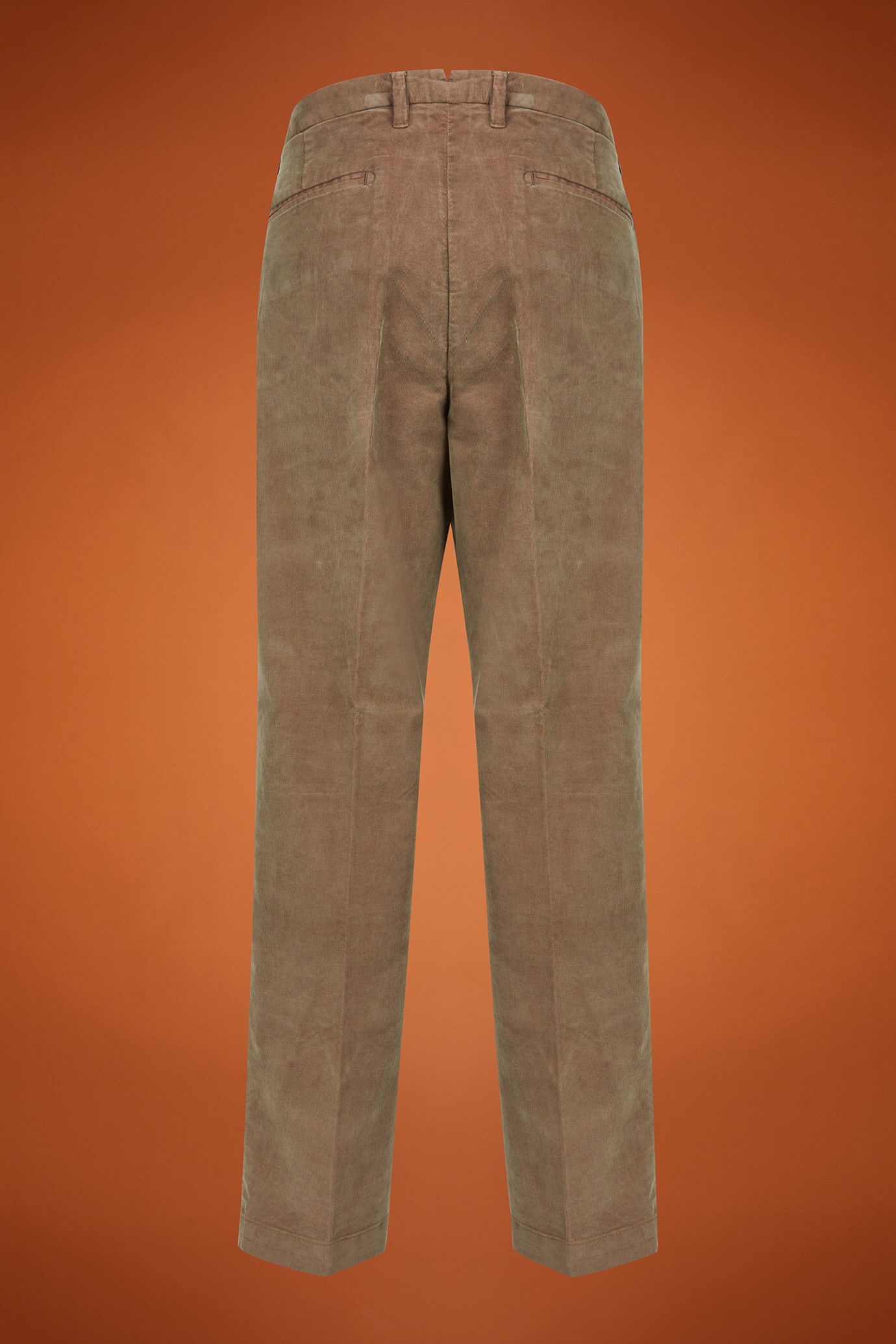Pantalone classico uomo con pinces velluto bi-color tinto capo 1000 righe regular fit image number 5