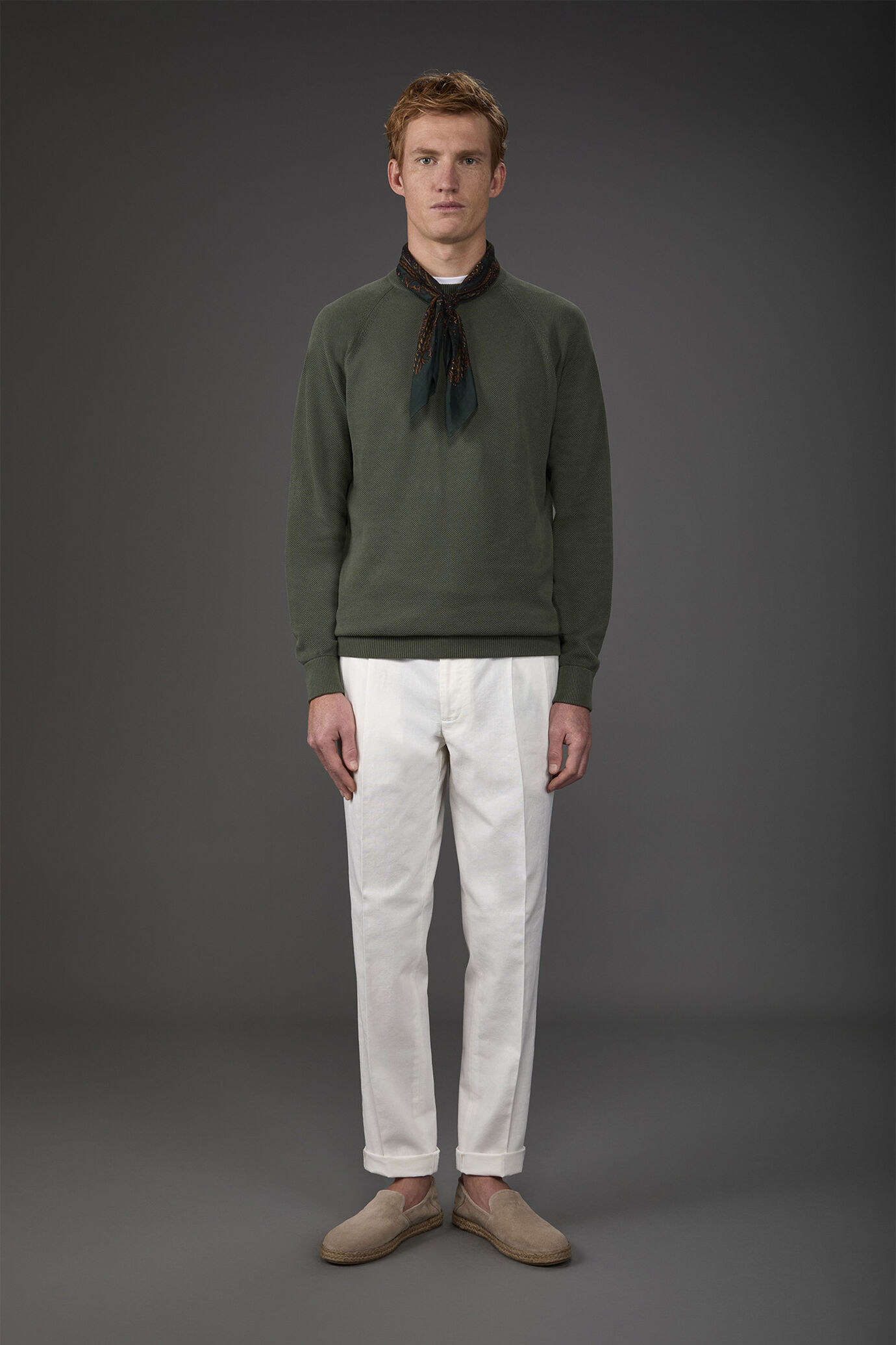 Maglia uomo girocollo puro cotone con maniche raglan image number 1