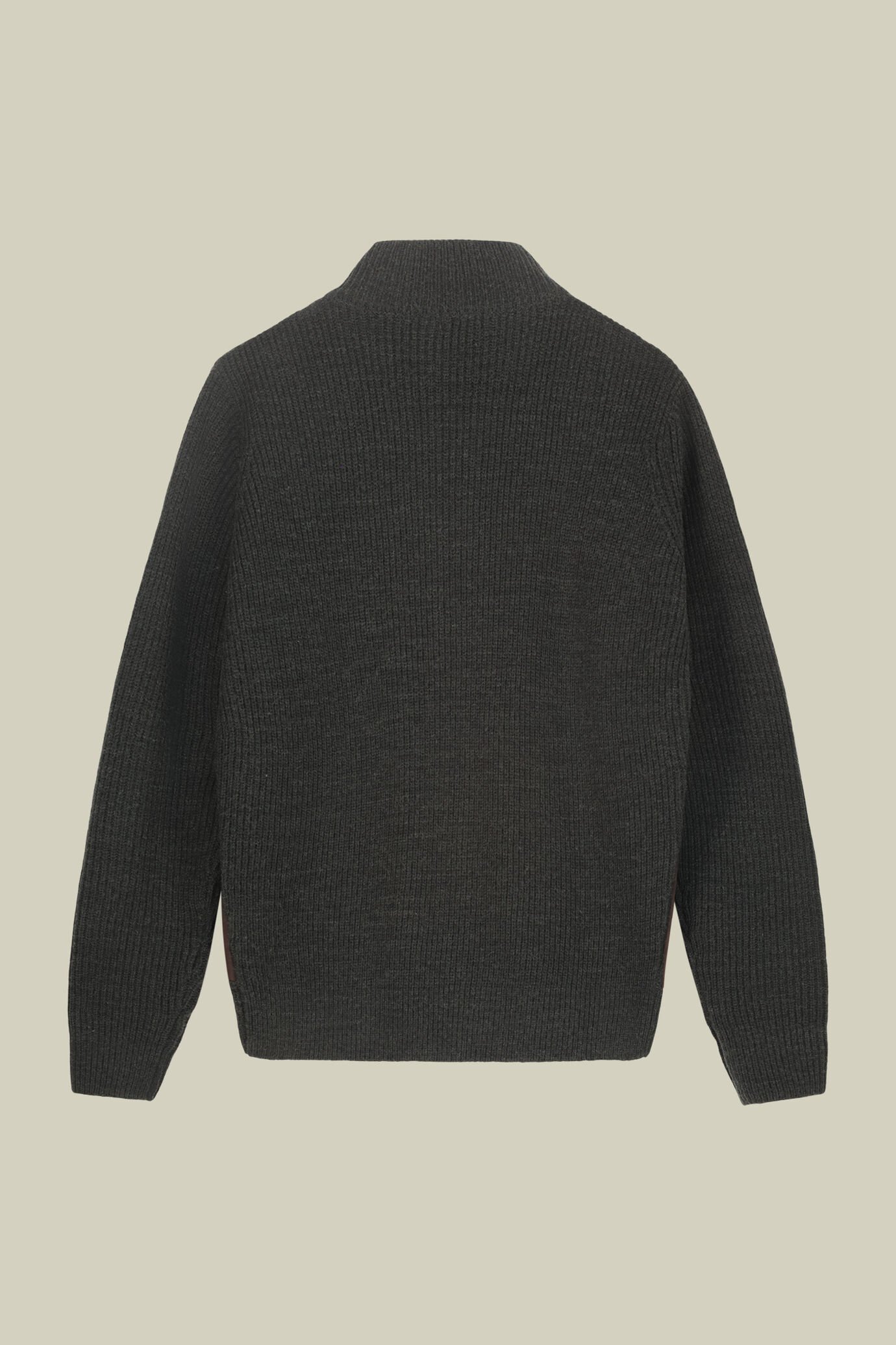 Herrenjacke aus Wollmischstrick mit Rippbündchen reguläre Passform image number 5