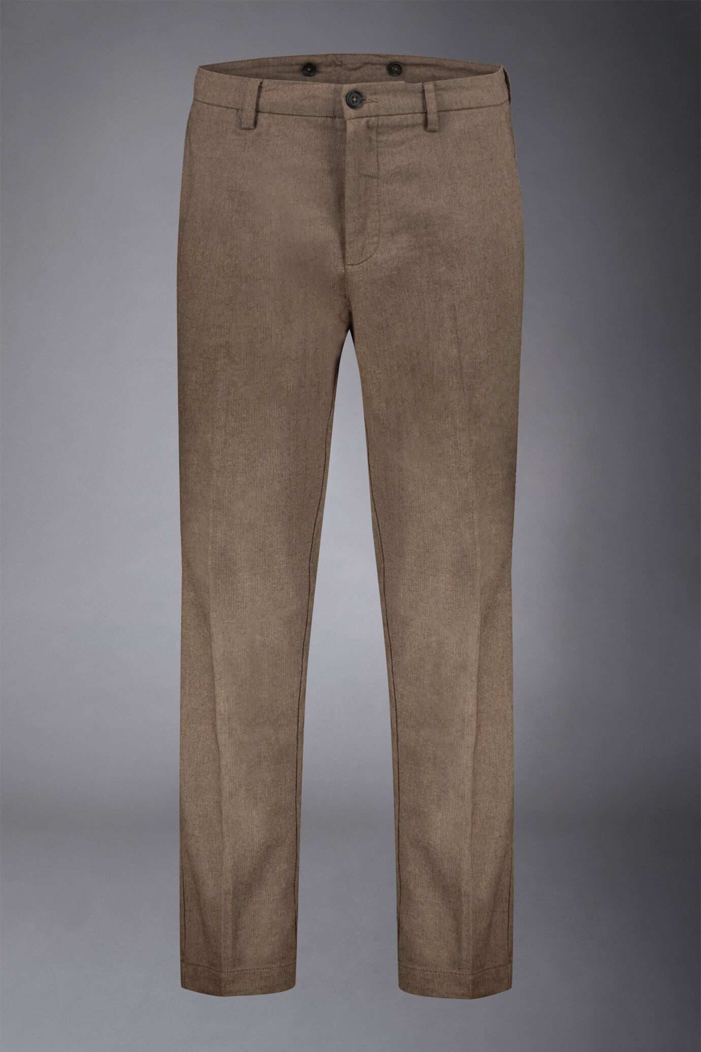 Pantalone chino uomo tessuto in cotone mano lana spinato regular fit image number 4