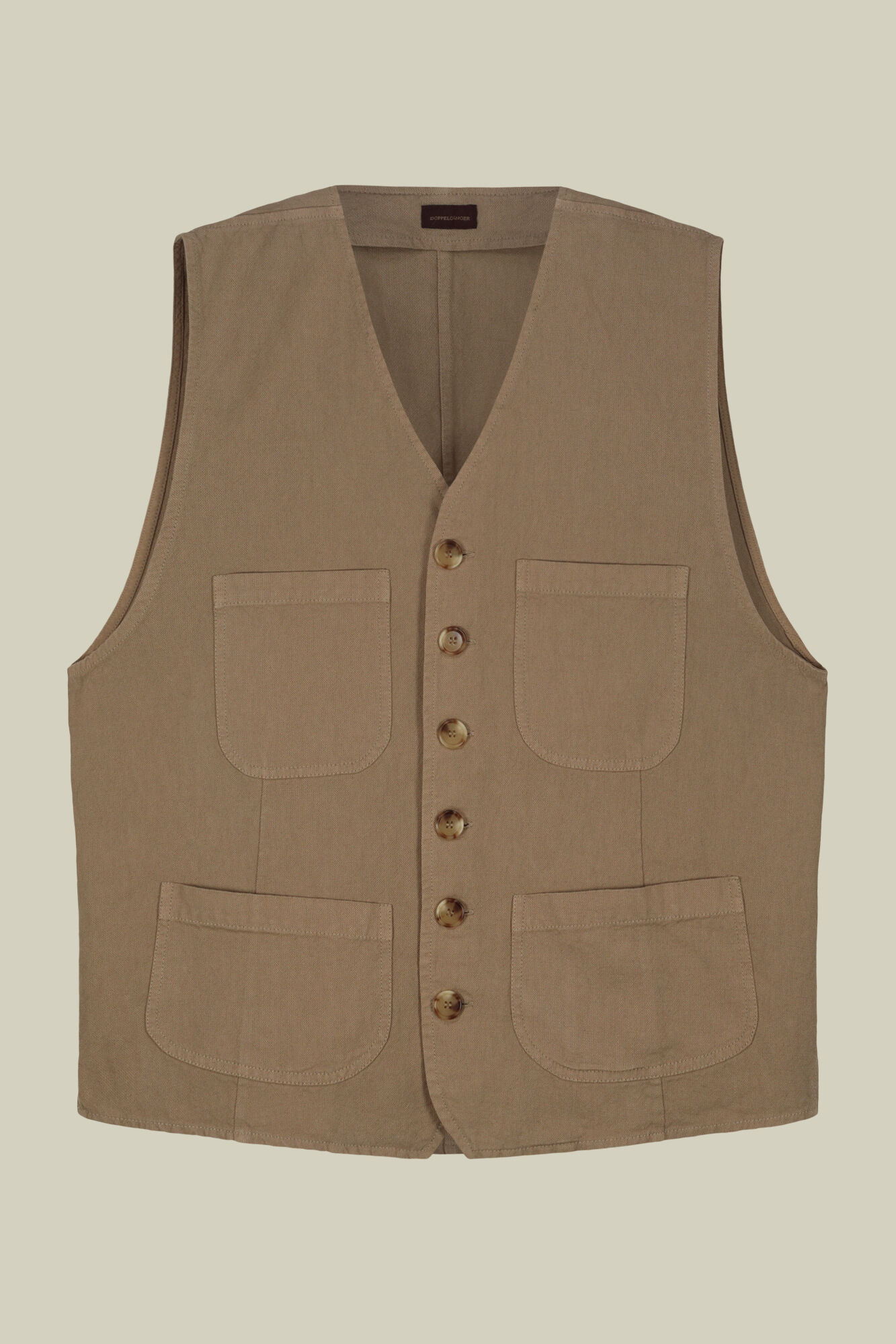Gilet Chef En Daim Rétro – Col V, Manches Courtes, Poche – Style Vintage Pour Homme - 12