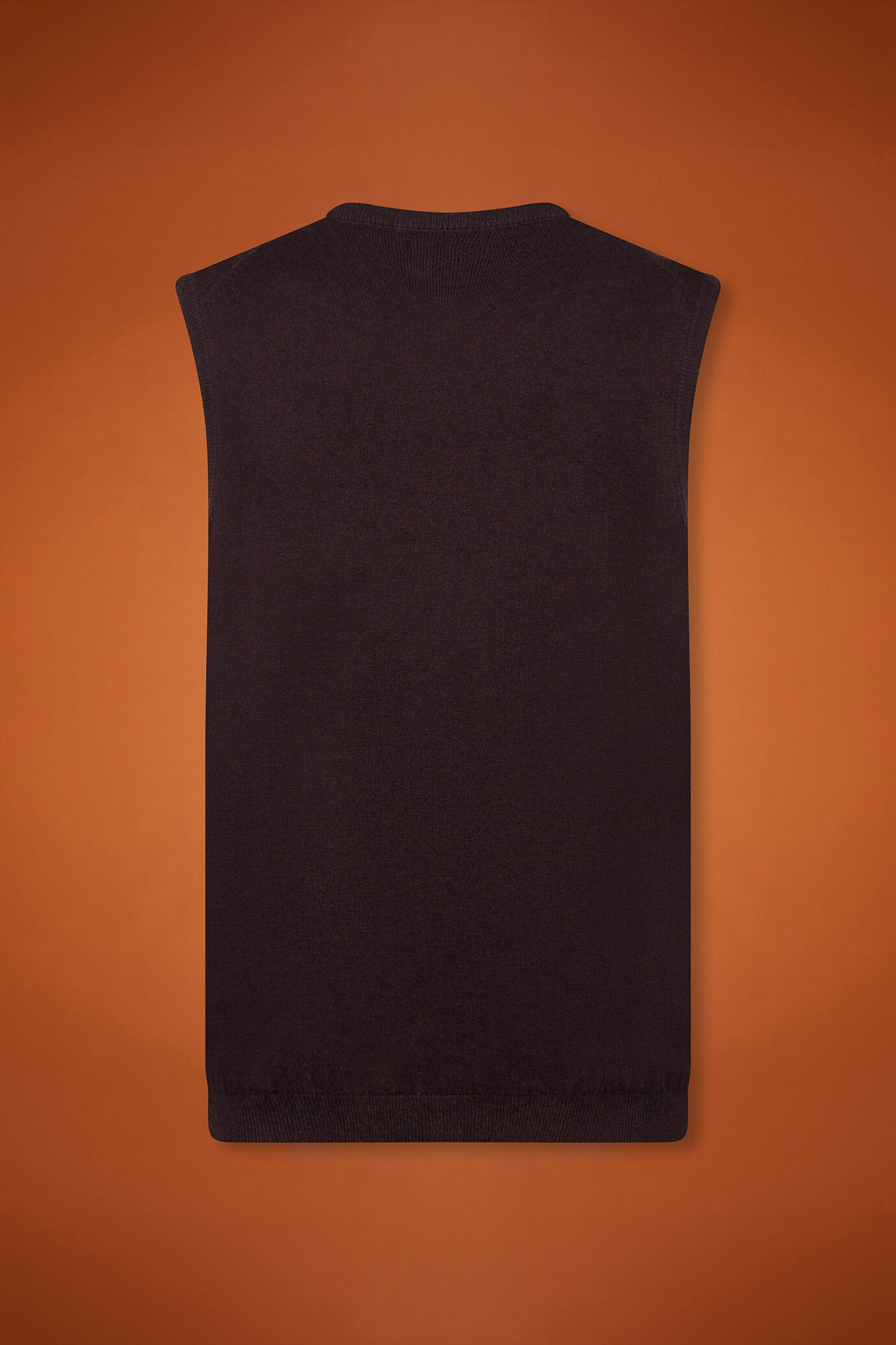 Men's regular fit crew neck tank top in wool and cotton image number 5