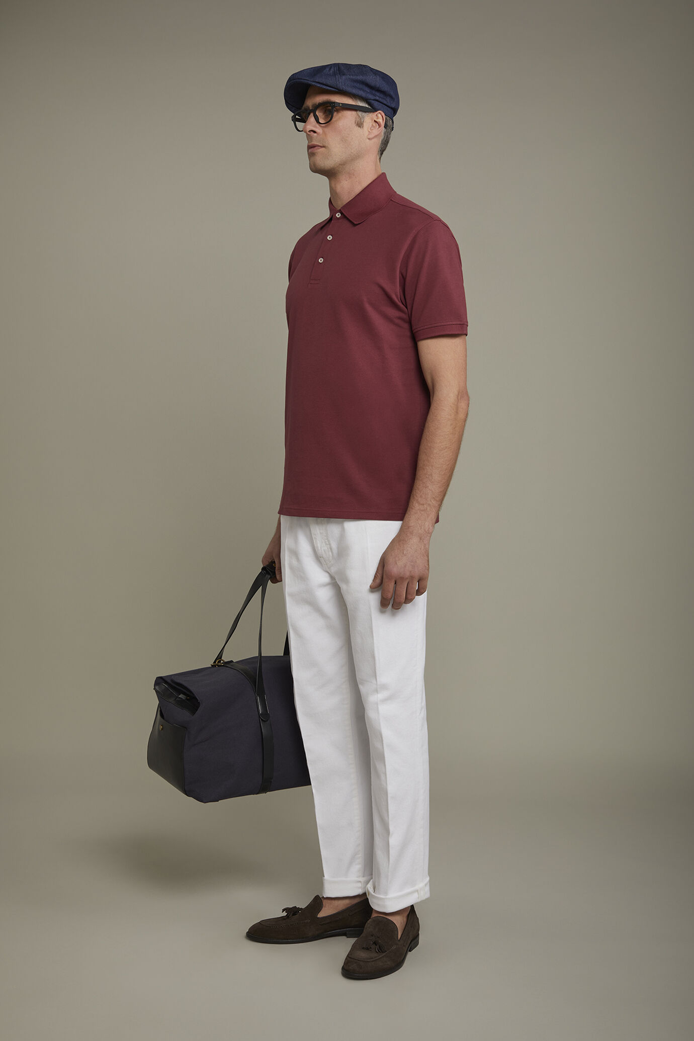 Men’s short sleeve polo shirt 100% piquet cotton regular fit image number 1