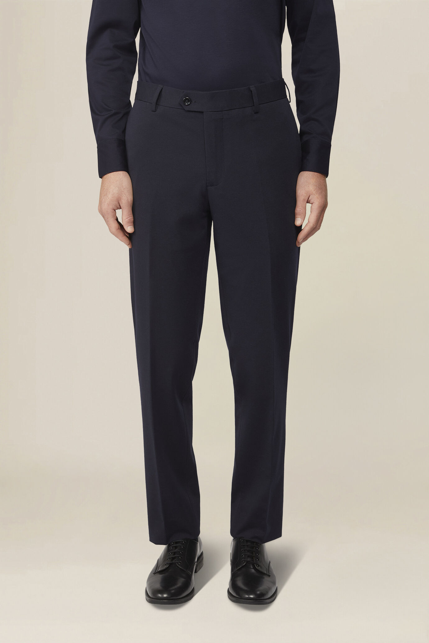 Men's regular fit jersey trousers image number 1