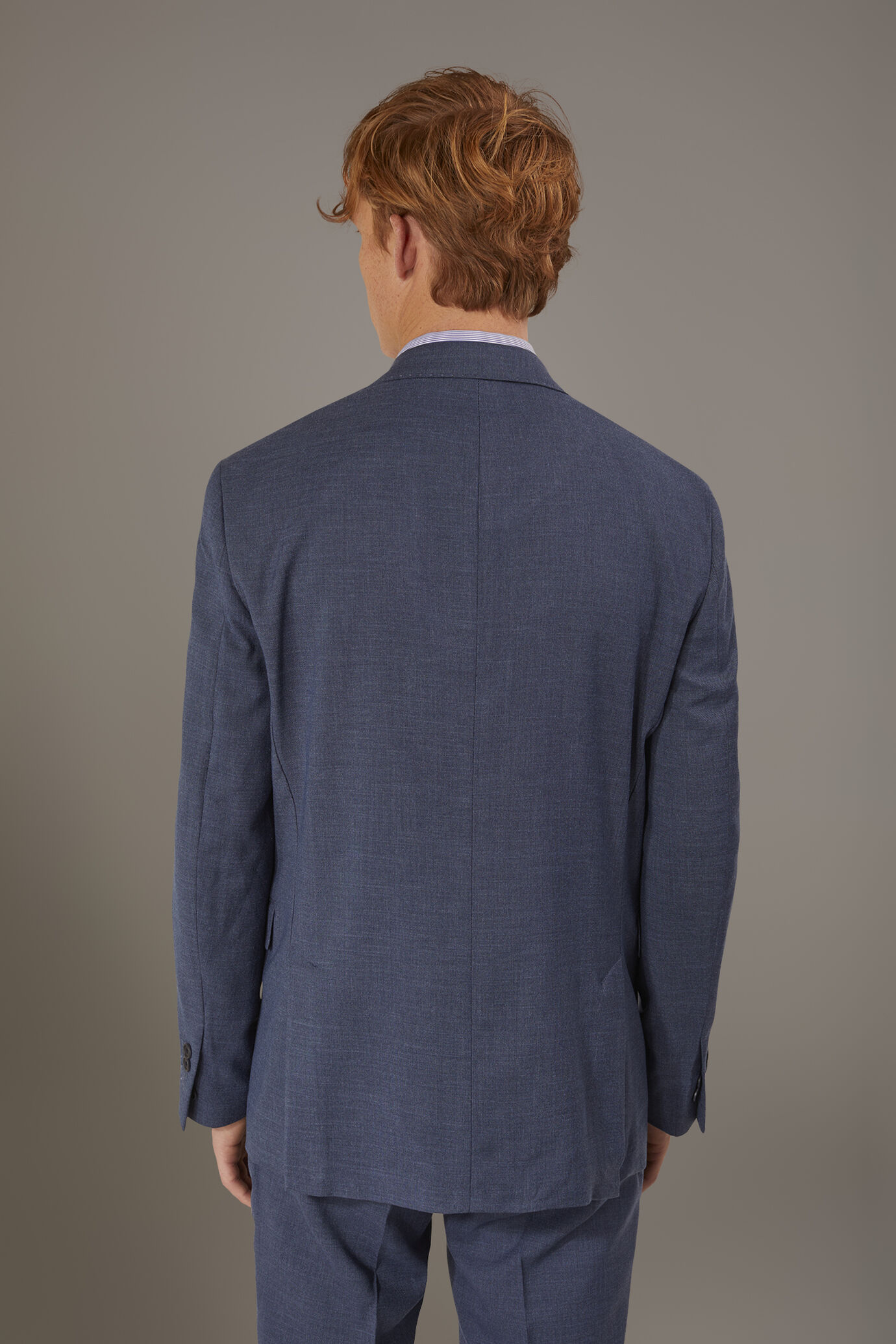 Regular fit single-breasted suit in grisaille fabric image number 3