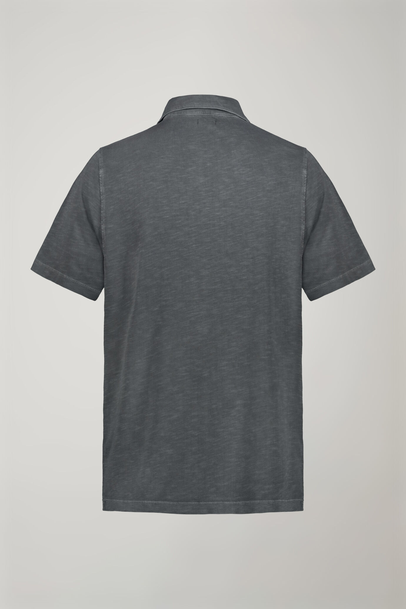 Kurzärmeliges Herren-Poloshirt mit knopflosem Derby-Kragen aus reiner Baumwolle in normaler Passform image number 5