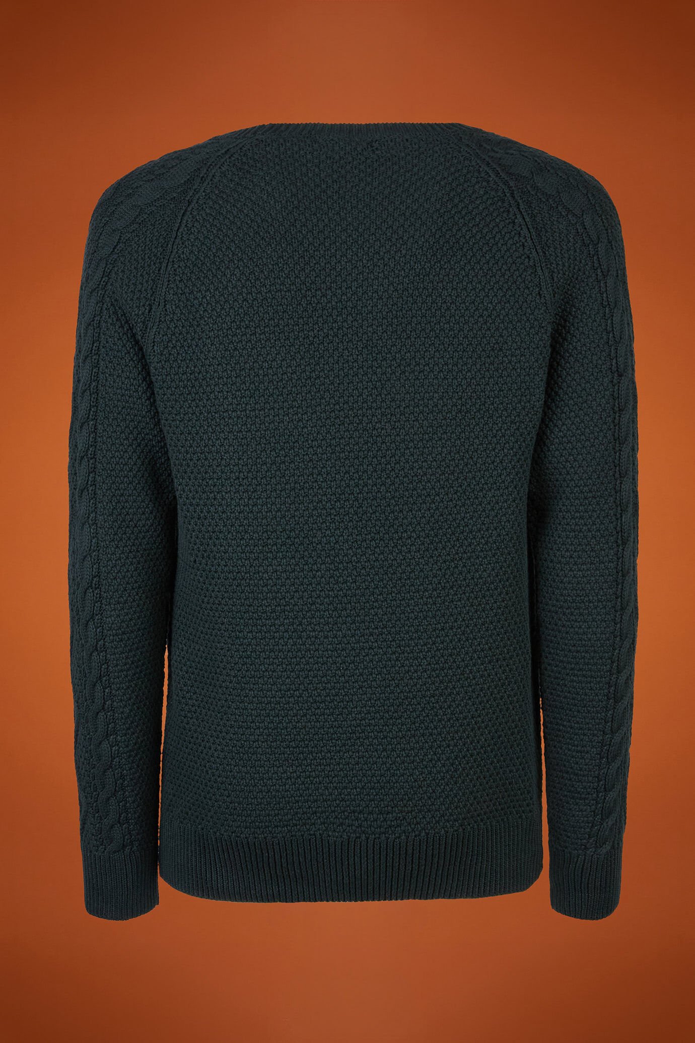 Pull homme à col rond, 100% coton, ouvrage tissé, coupe classique image number 5