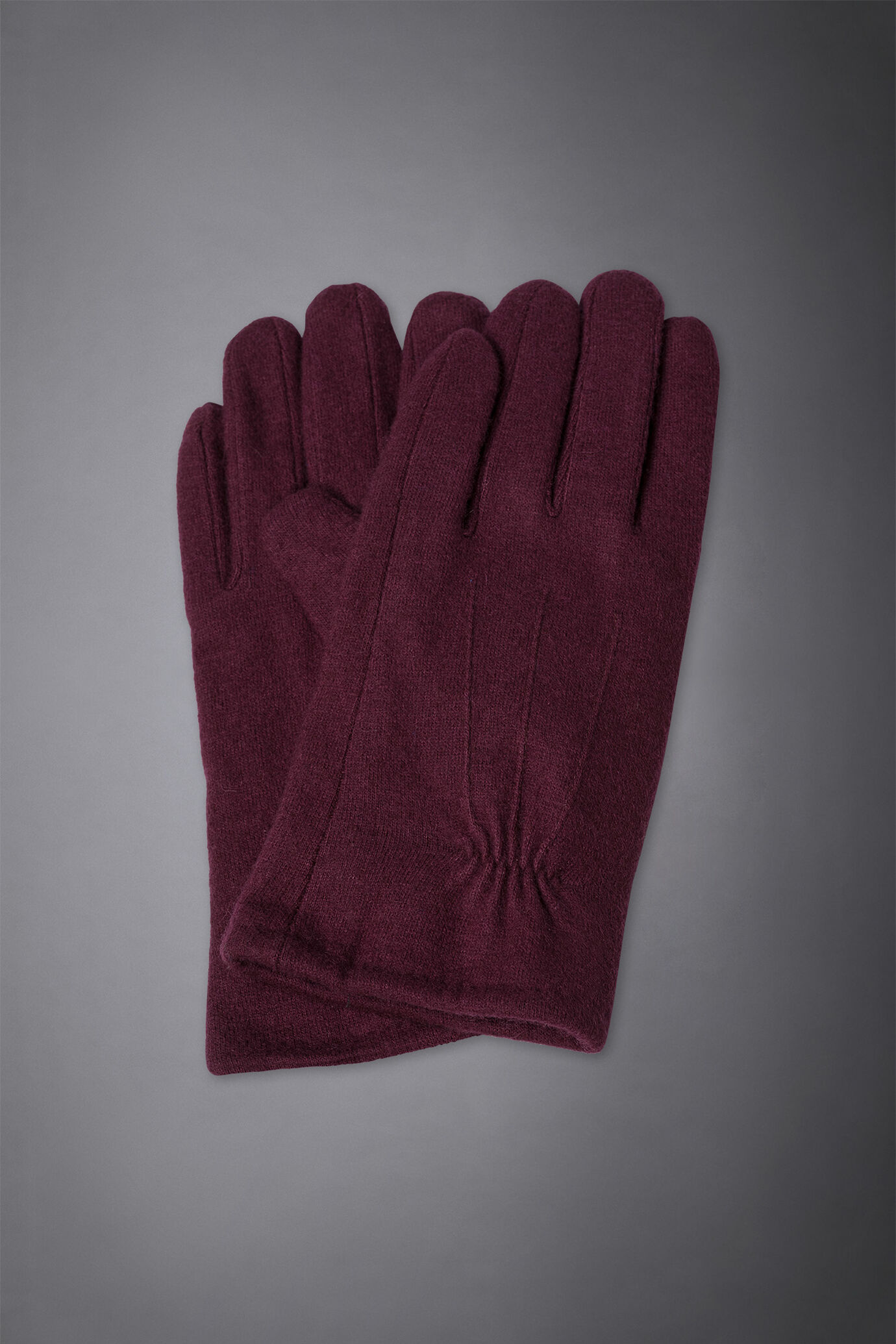 Men's solid coloured boiled wool glove with inner fleece