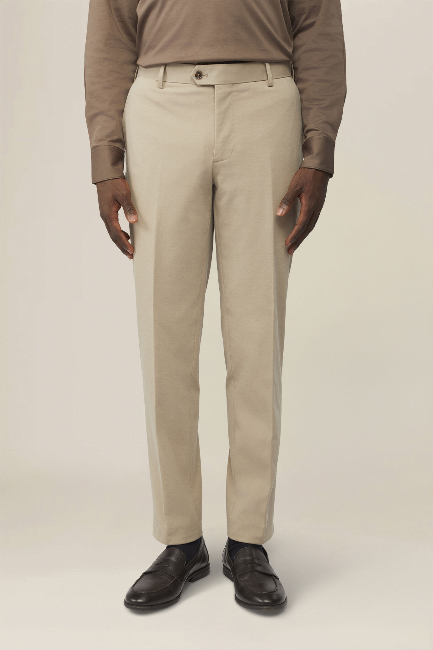 Men's regular fit jersey trousers image number 1