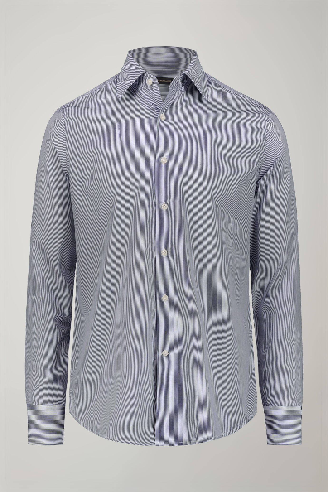 Camicia uomo collo classico 100% cotone tessuto tinto filo a righe regular fit image number 5