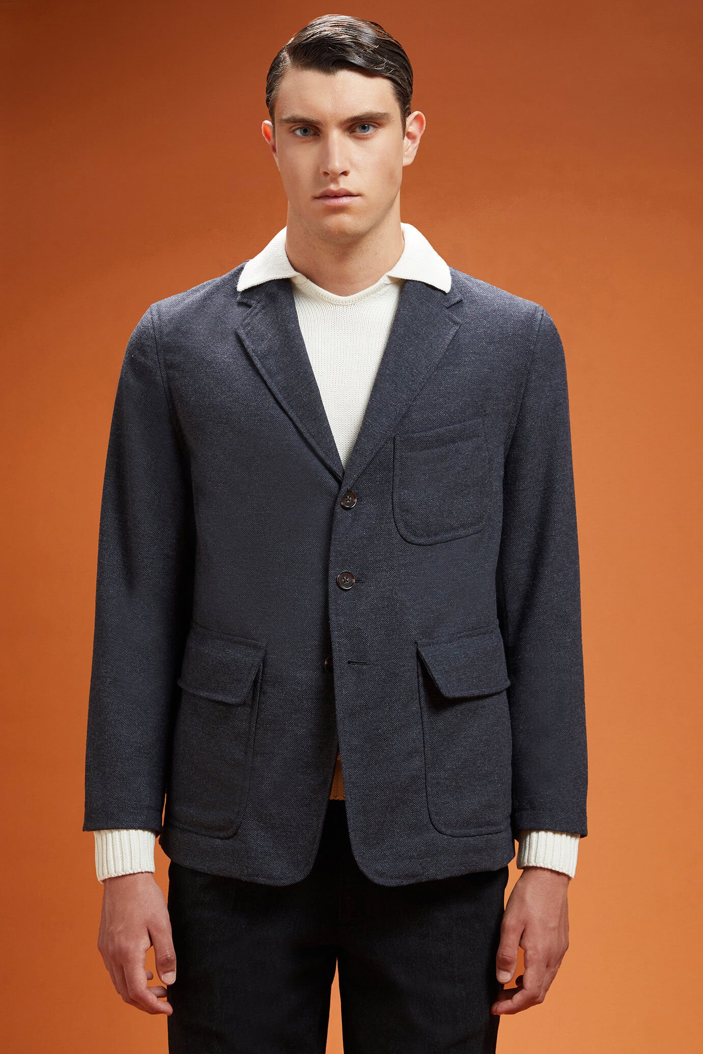 Giacca sportiva uomo in tessuto tweed Wool Blend regular fit image number 0