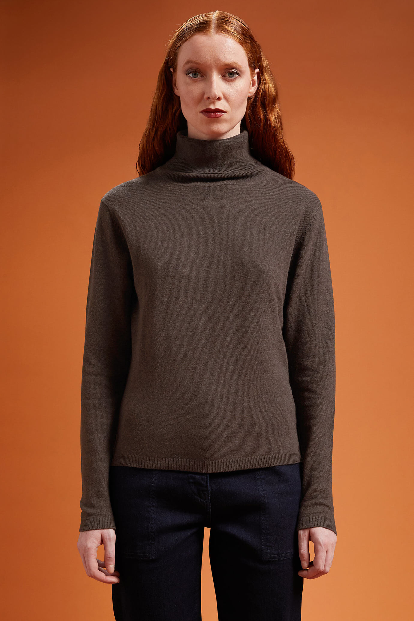 Maglia donna collo alto misto lana a cachemire regular fit ...