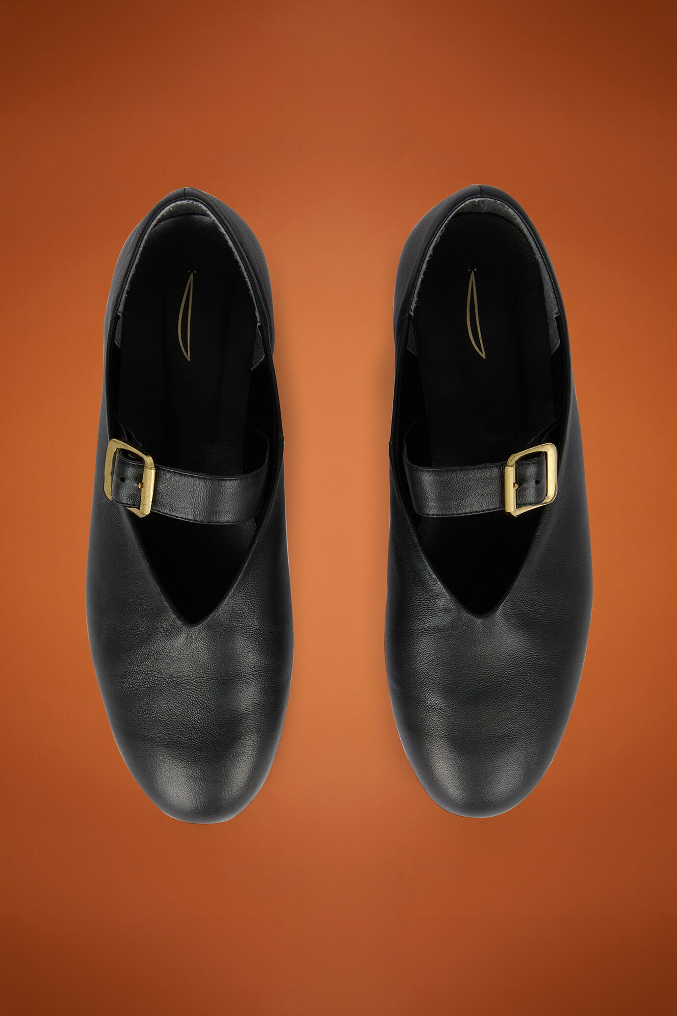 Women's 100% genuine leather ballet pumps with rubber soles image number 3