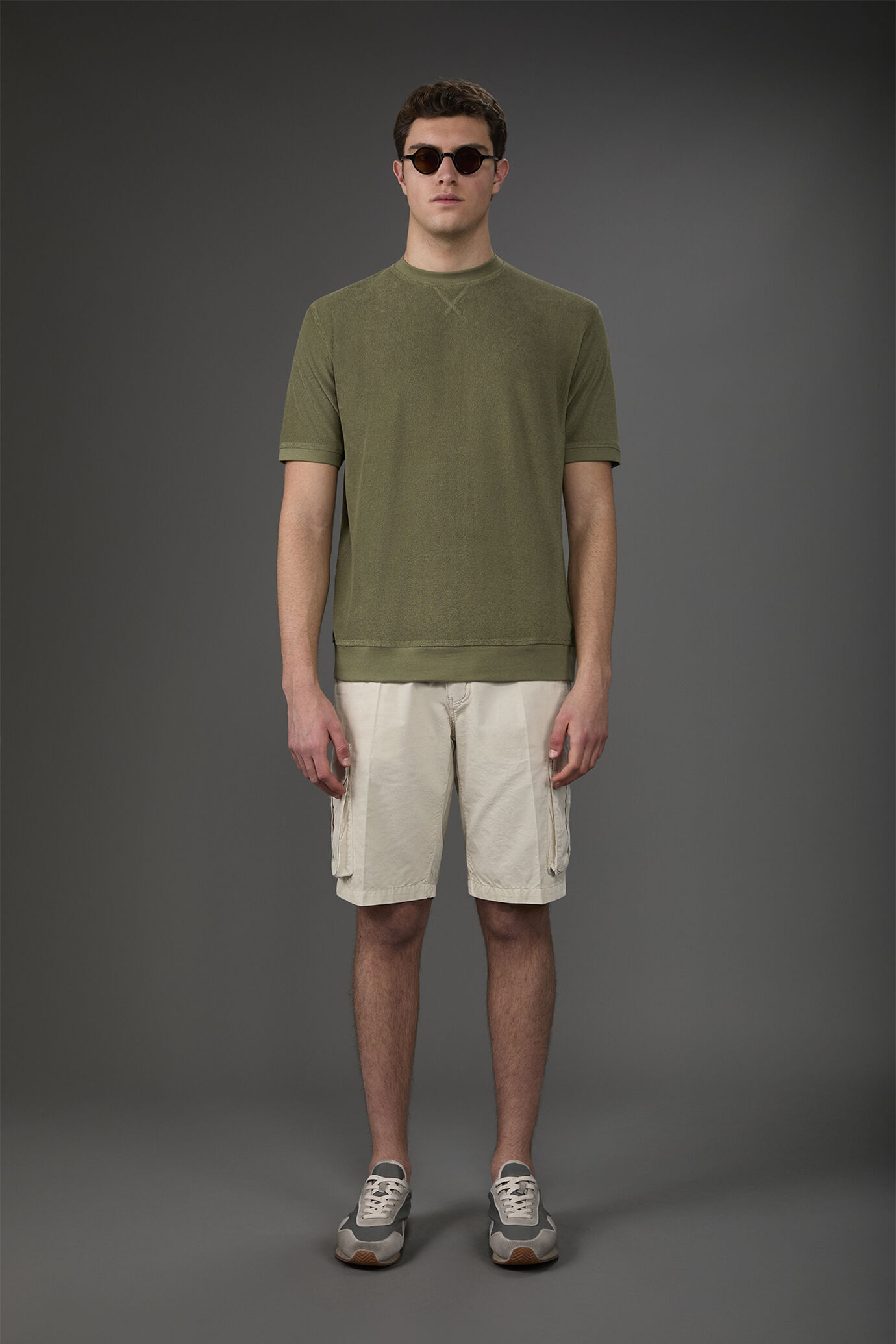 T-shirt uomo girocollo manica corta in spugna di cotone image number 1