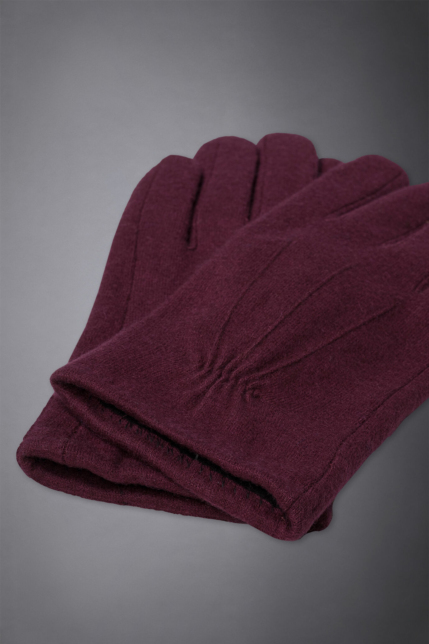 Einfarbiger Handschuh aus gekochter Wolle mit Innenfleece image number 1