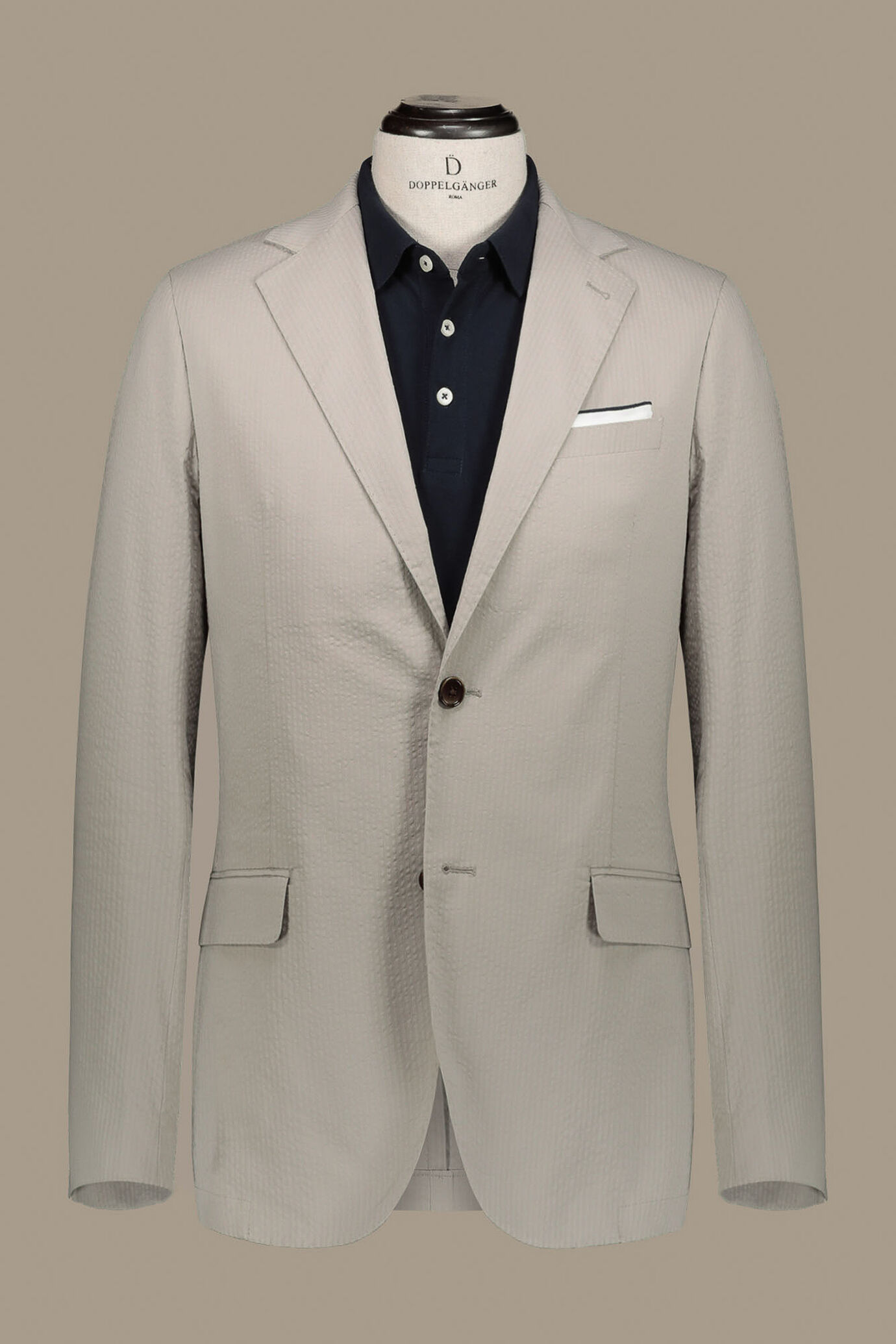 Single breasted jacket flap pockets cotton blend image number 5