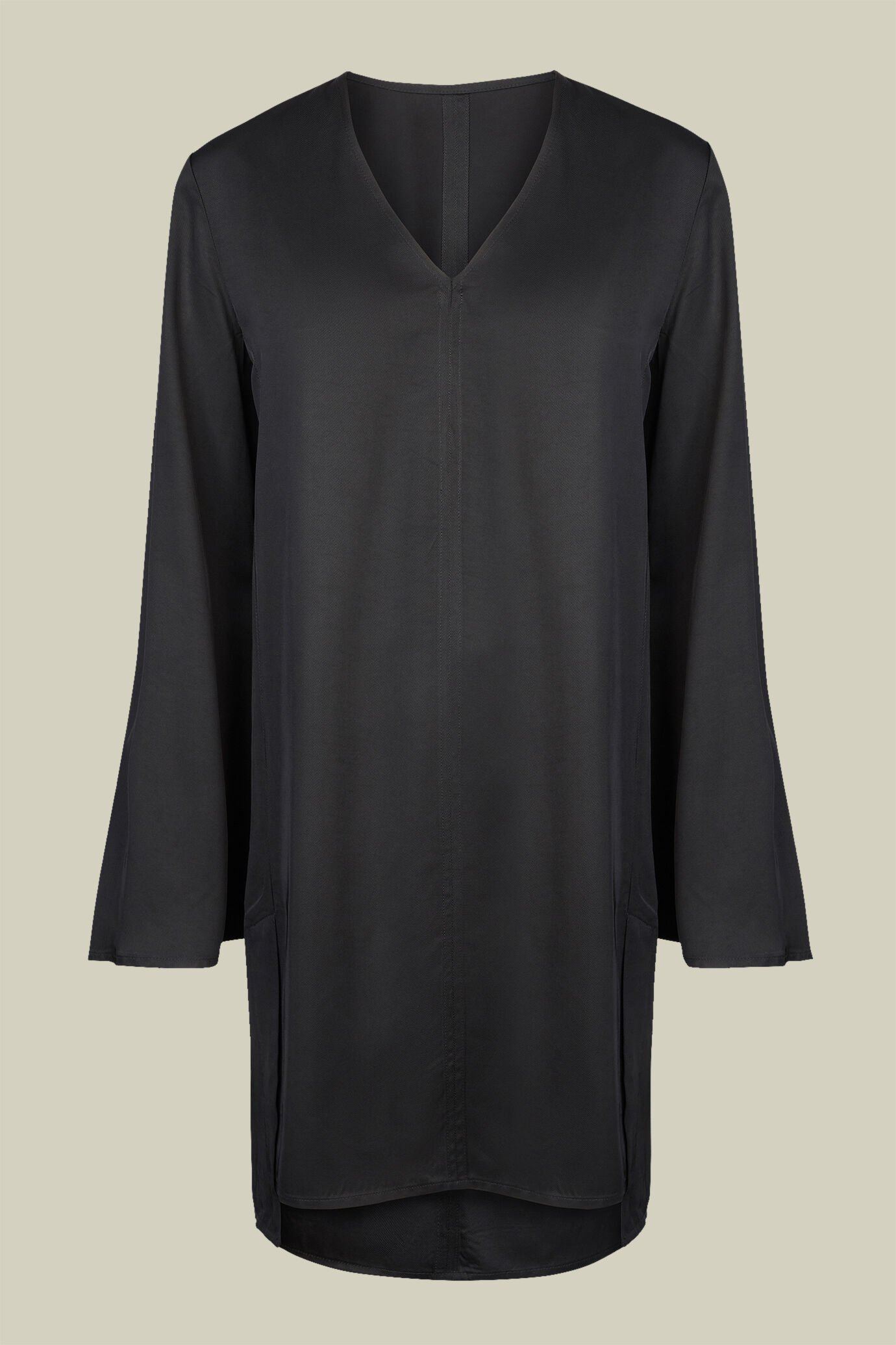 Abito donna tubino scollo a v con maniche a trombetta regular fit image number 0