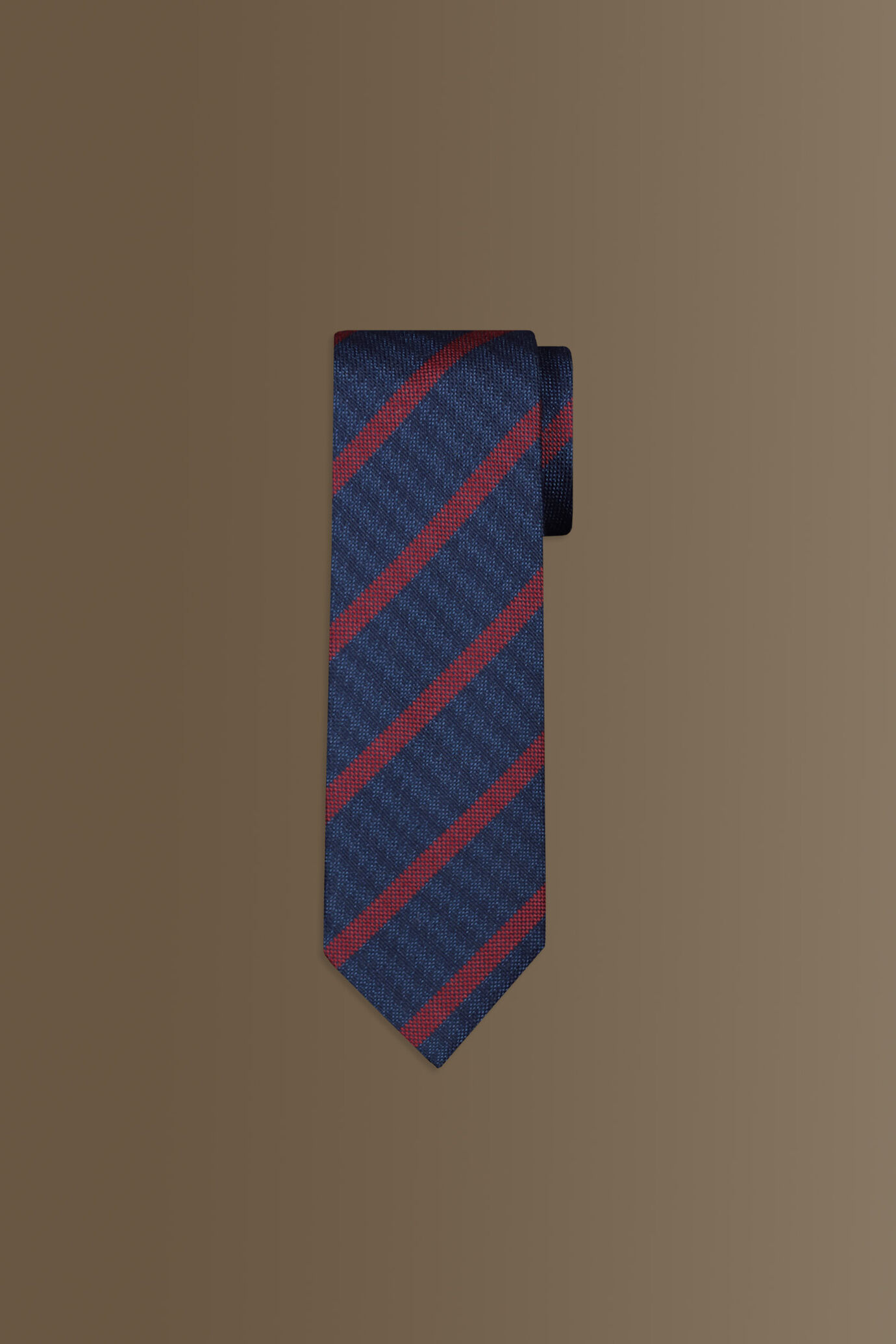 Cravatta bicolore regimental in misto bamboo image number 0